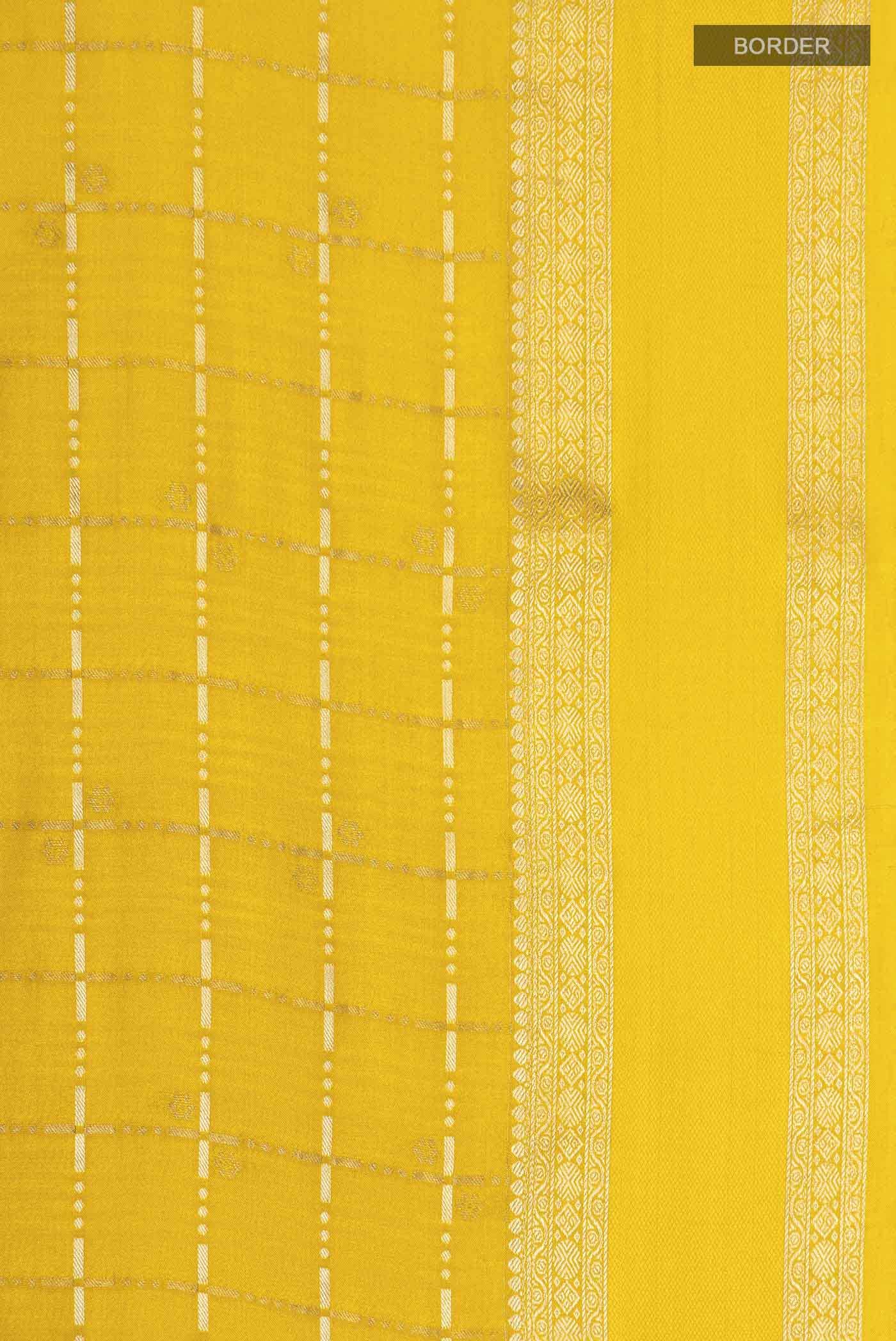Yellow Mysore Crepe Saree