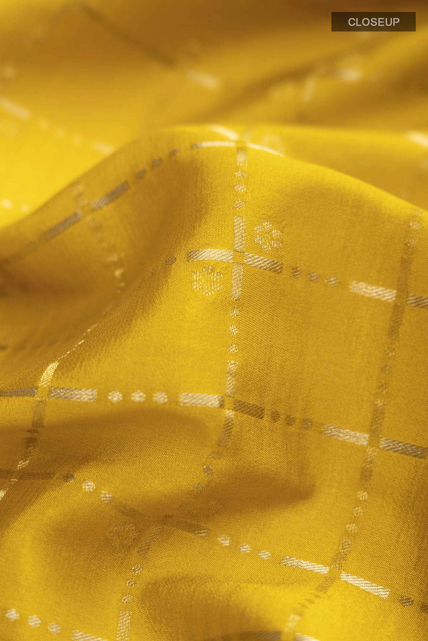Yellow Mysore Crepe Saree