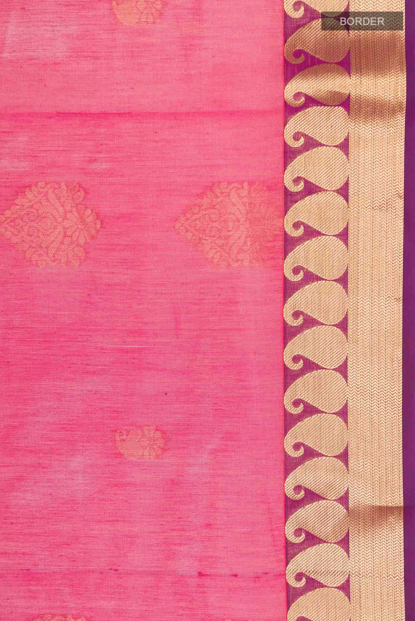 Dark Pink Silk Cotton Saree