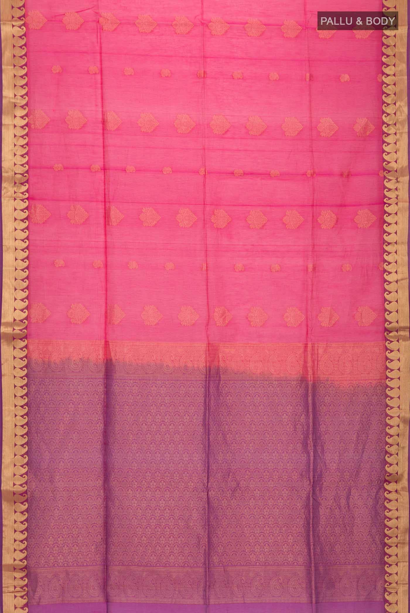 Dark Pink Silk Cotton Saree