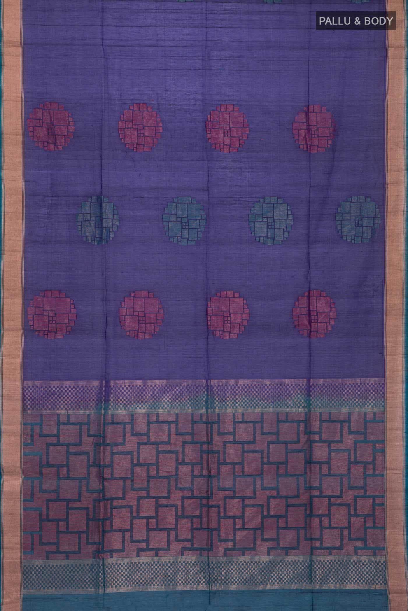 Navy Blue Silk Cotton Saree