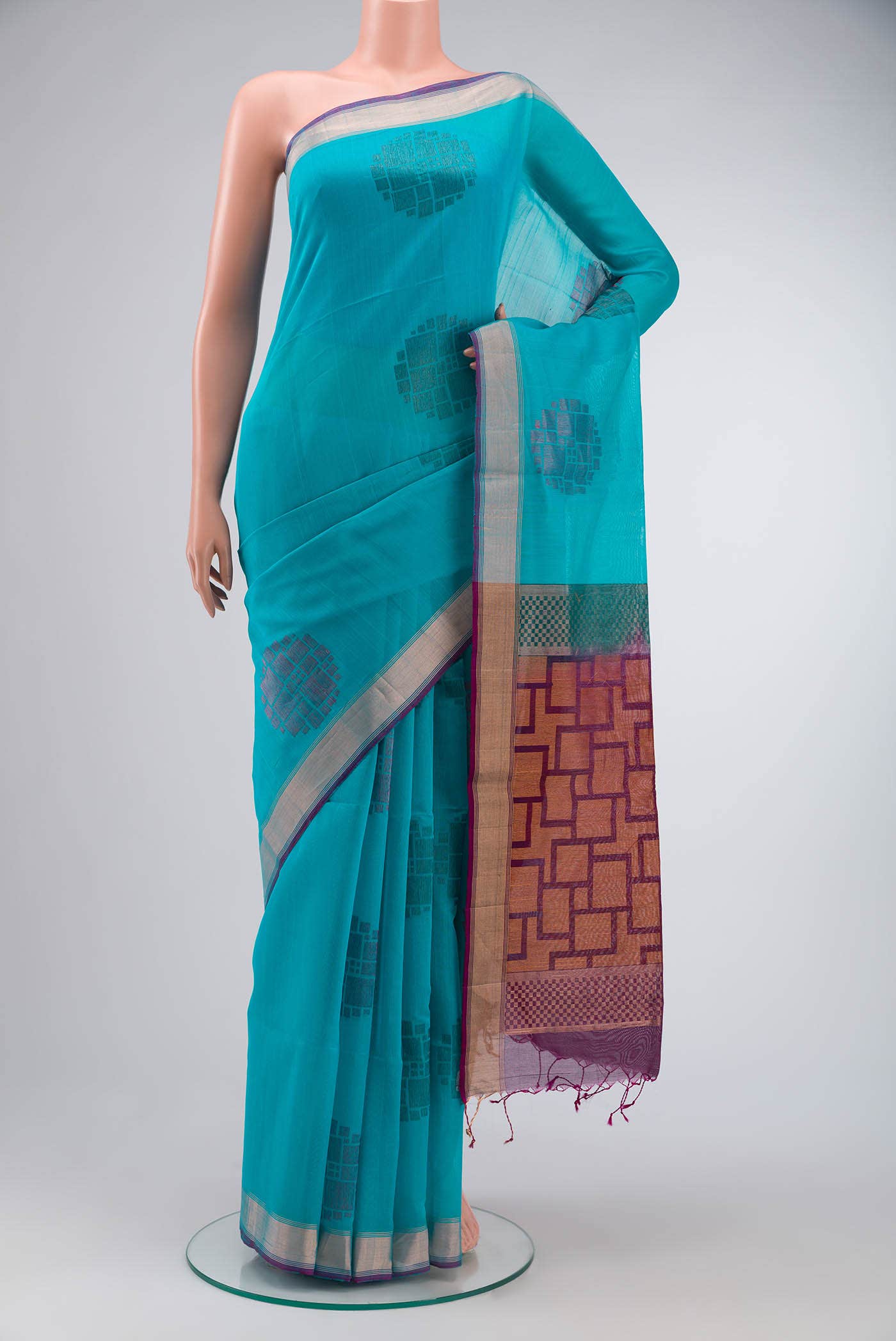 Blue Silk Cotton Saree