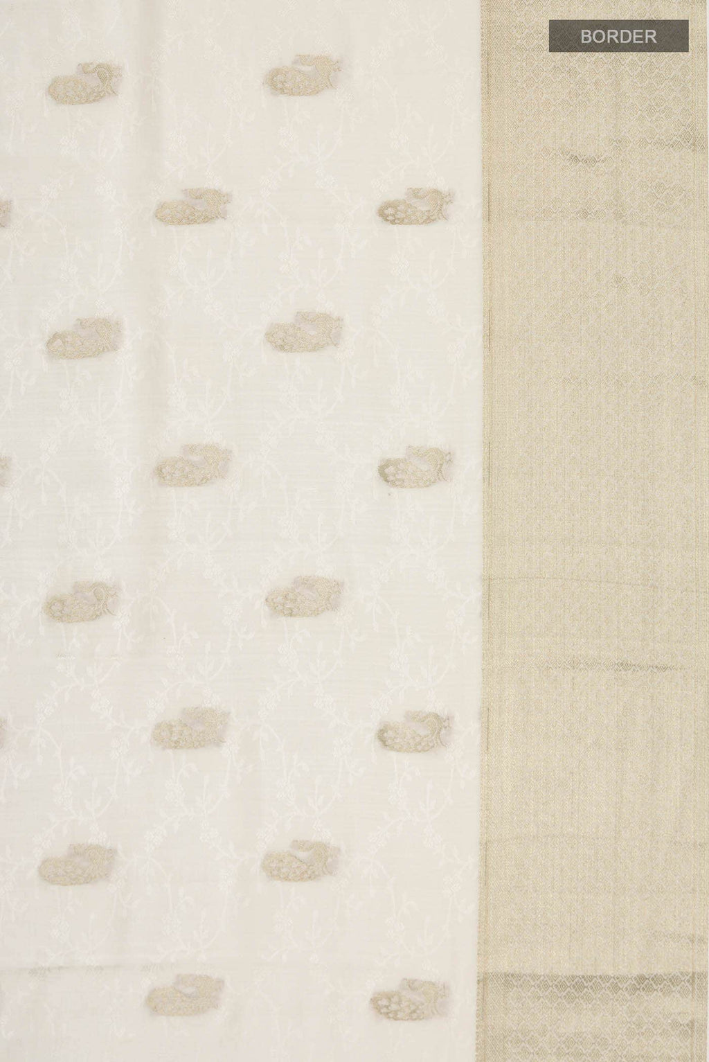 Cream Mysore Crepe Saree