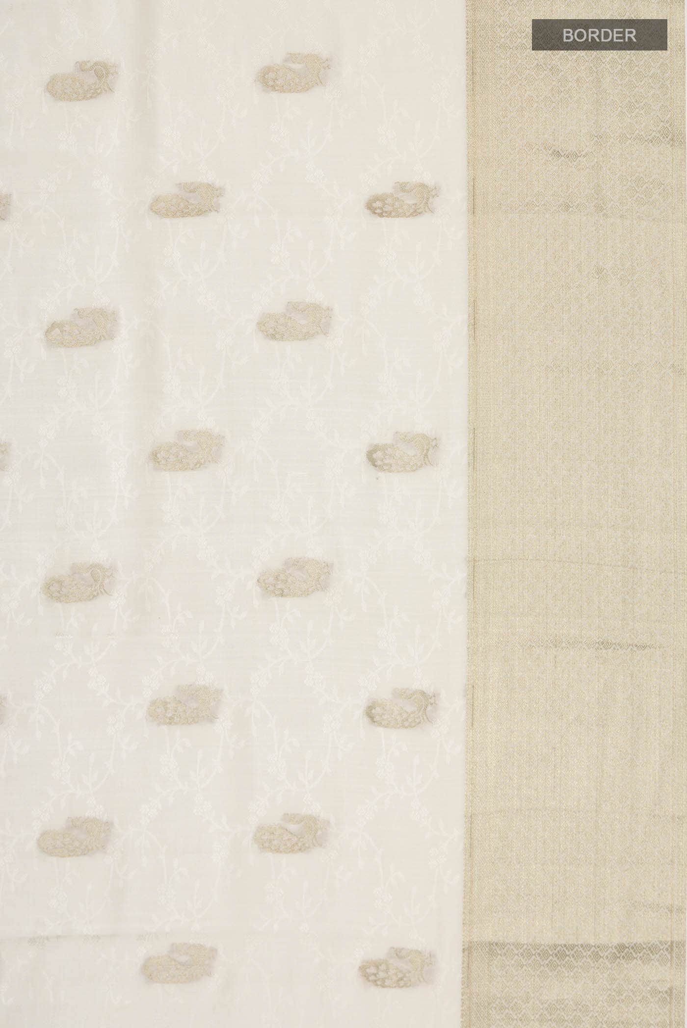 Cream Mysore Crepe Saree