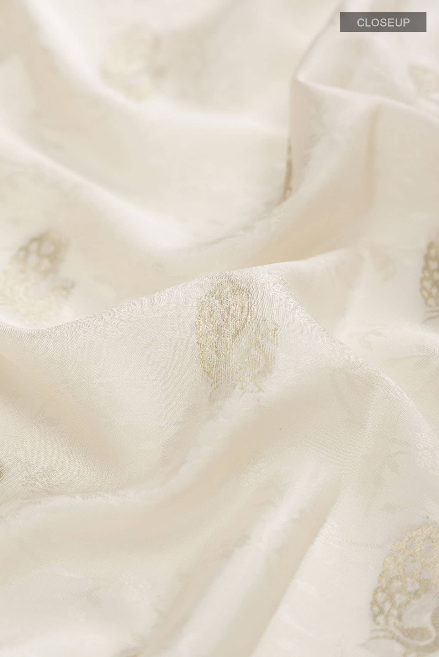 Cream Mysore Crepe Saree