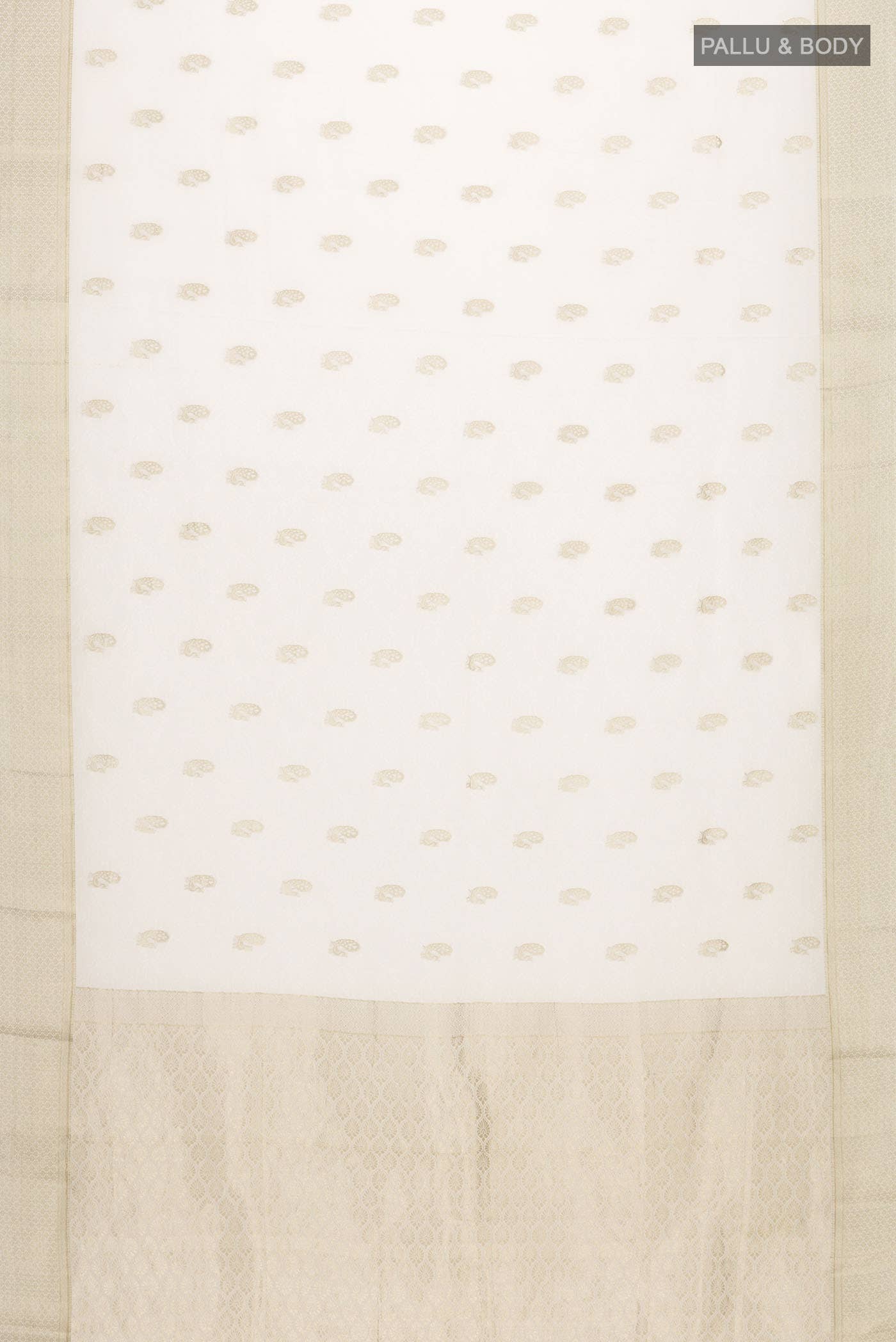 Cream Mysore Crepe Saree