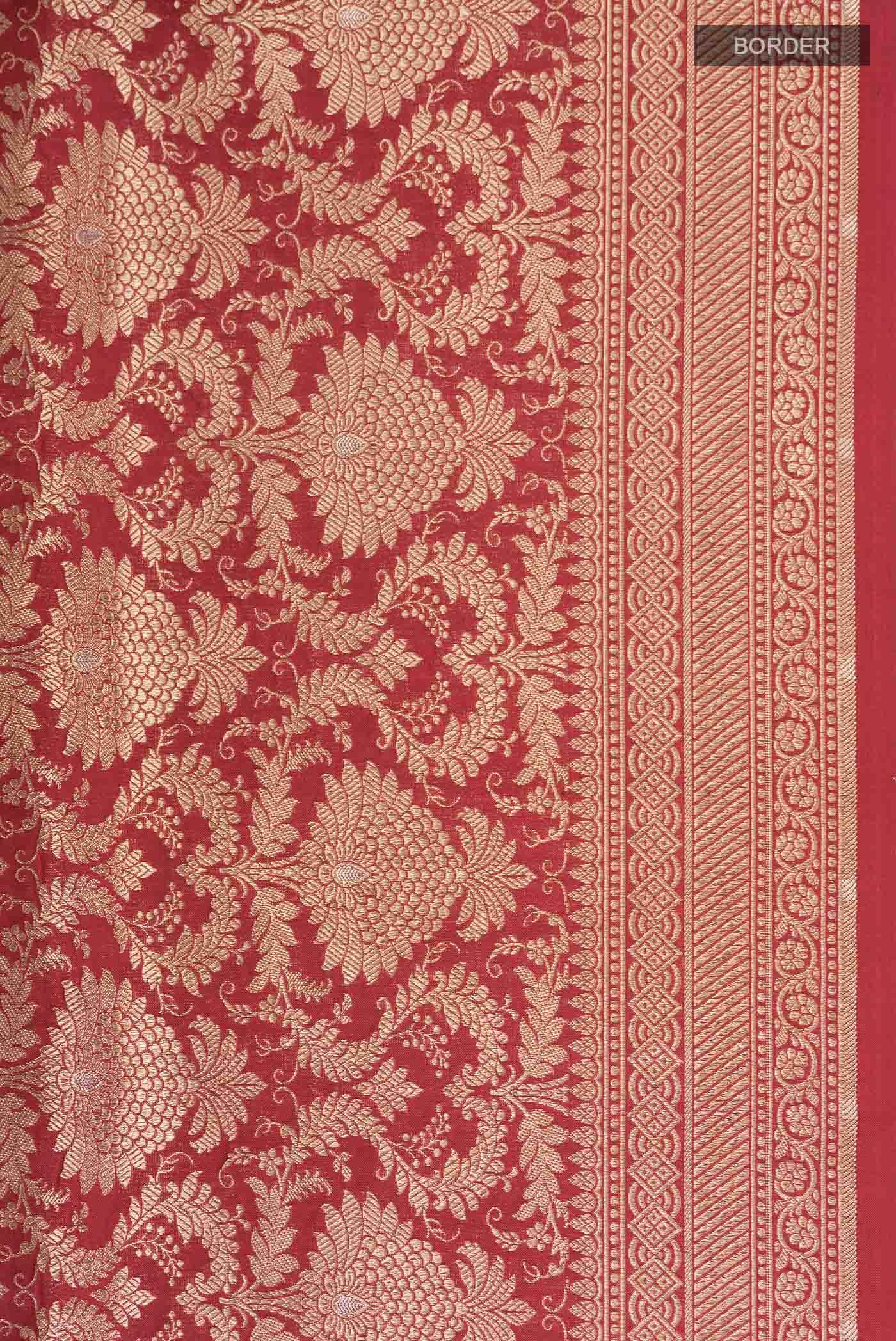 Maroon Banarasi Silk Saree
