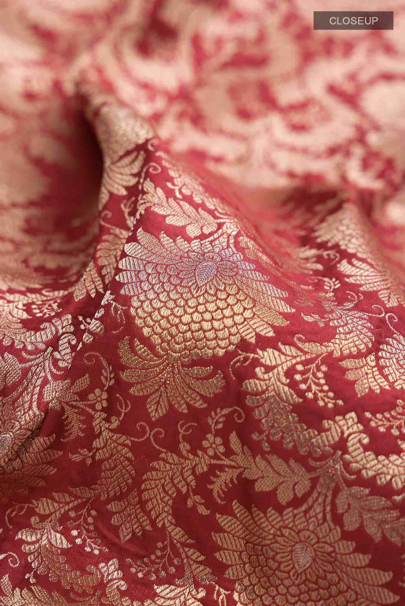 Maroon Banarasi Silk Saree