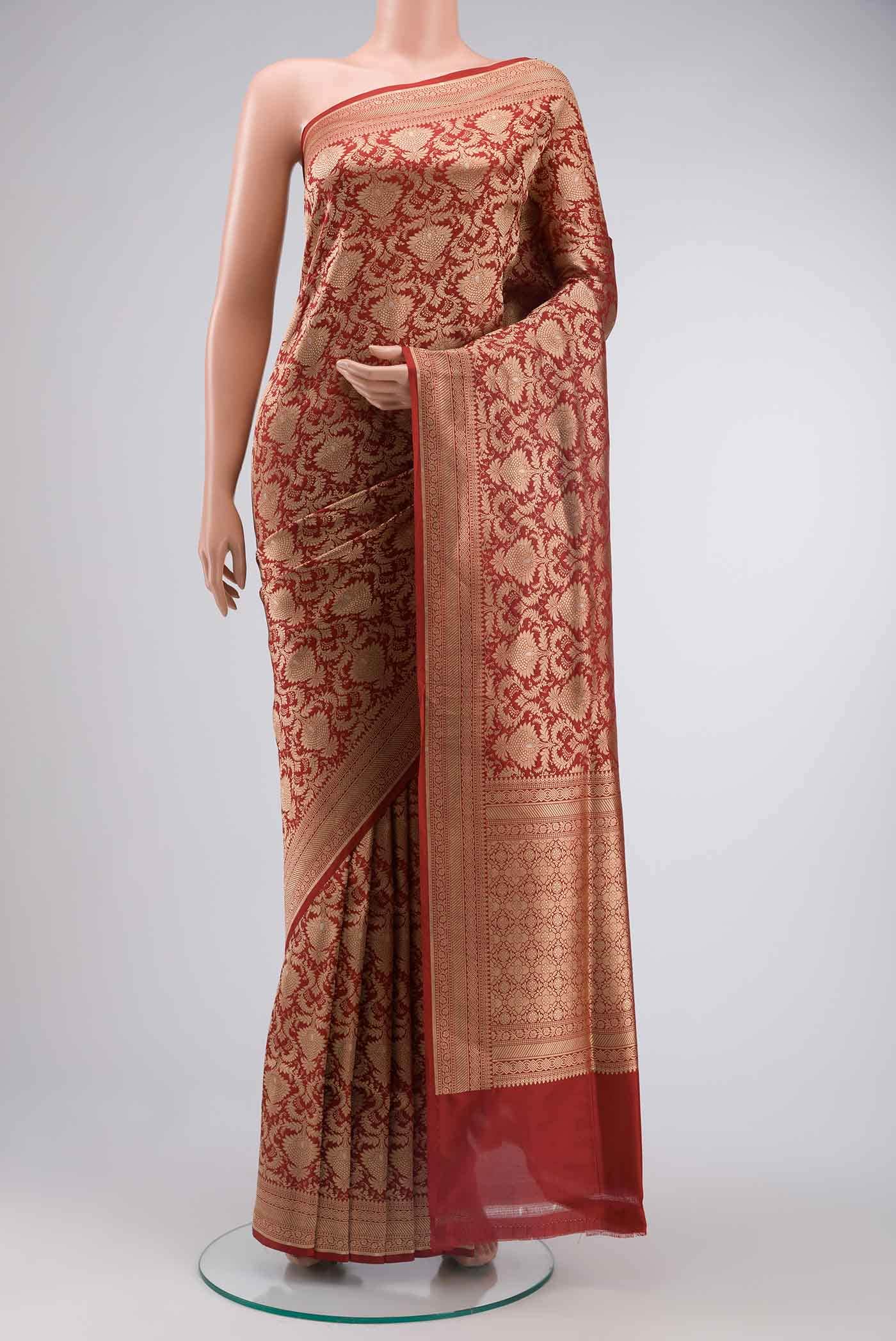 Maroon Banarasi Silk Saree