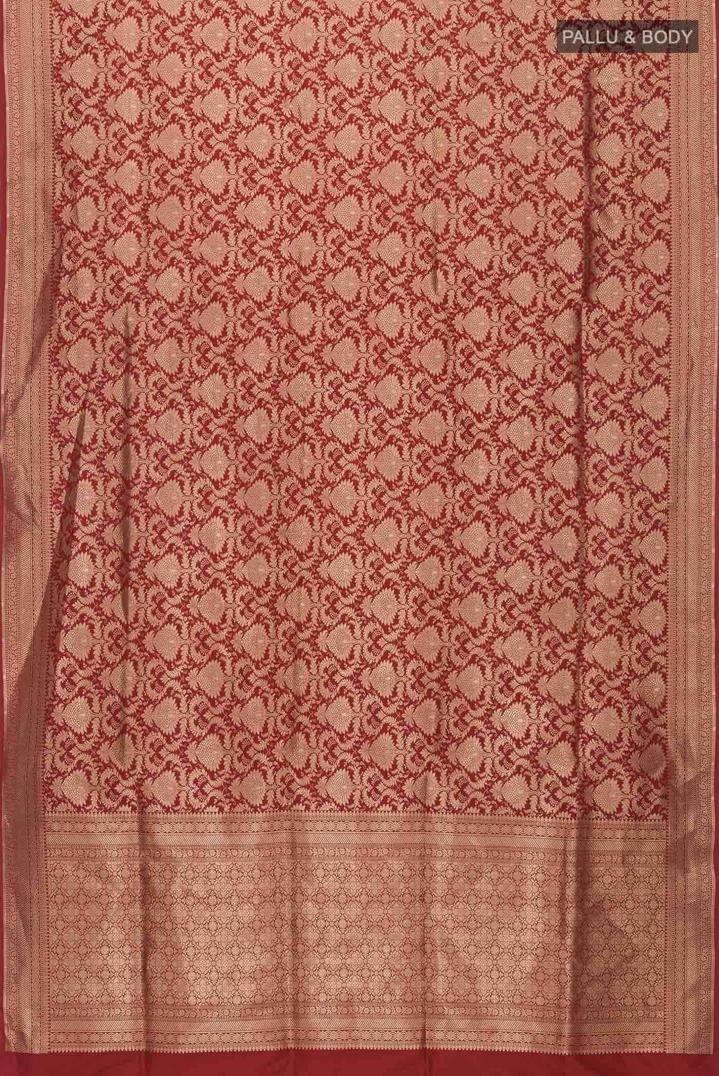 Maroon Banarasi Silk Saree