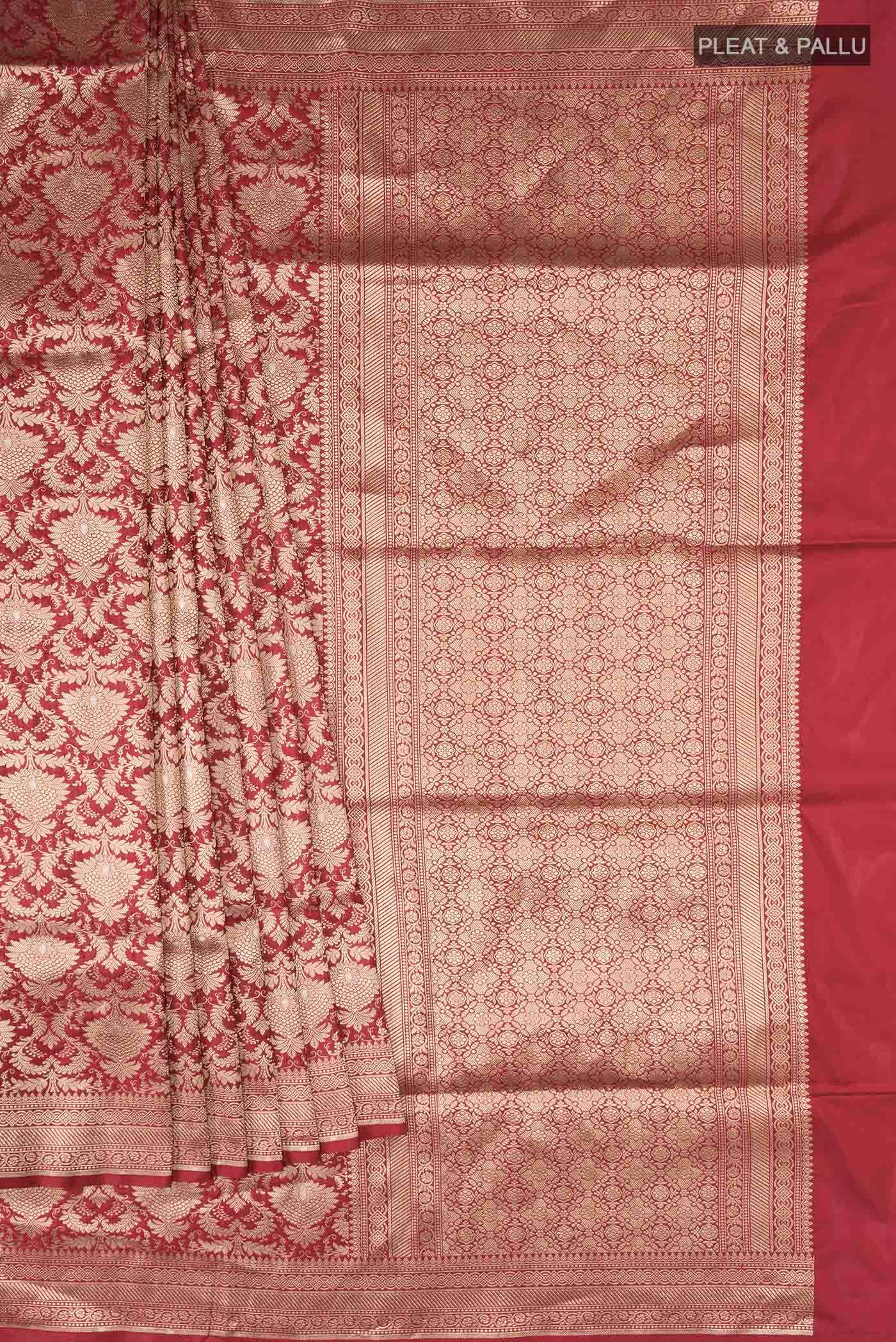 Maroon Banarasi Silk Saree