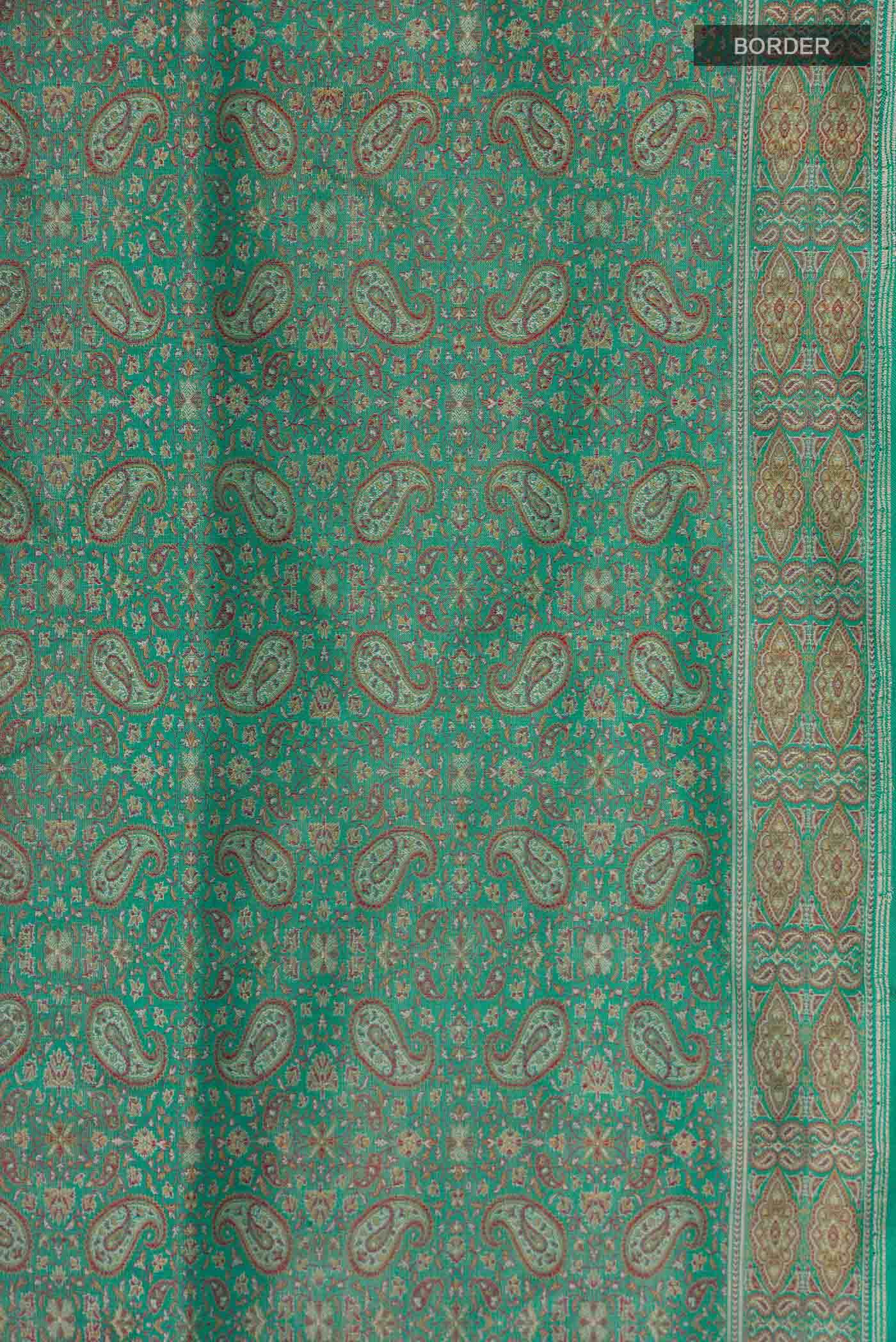 Green Banarasi Tanchoi Silk Saree