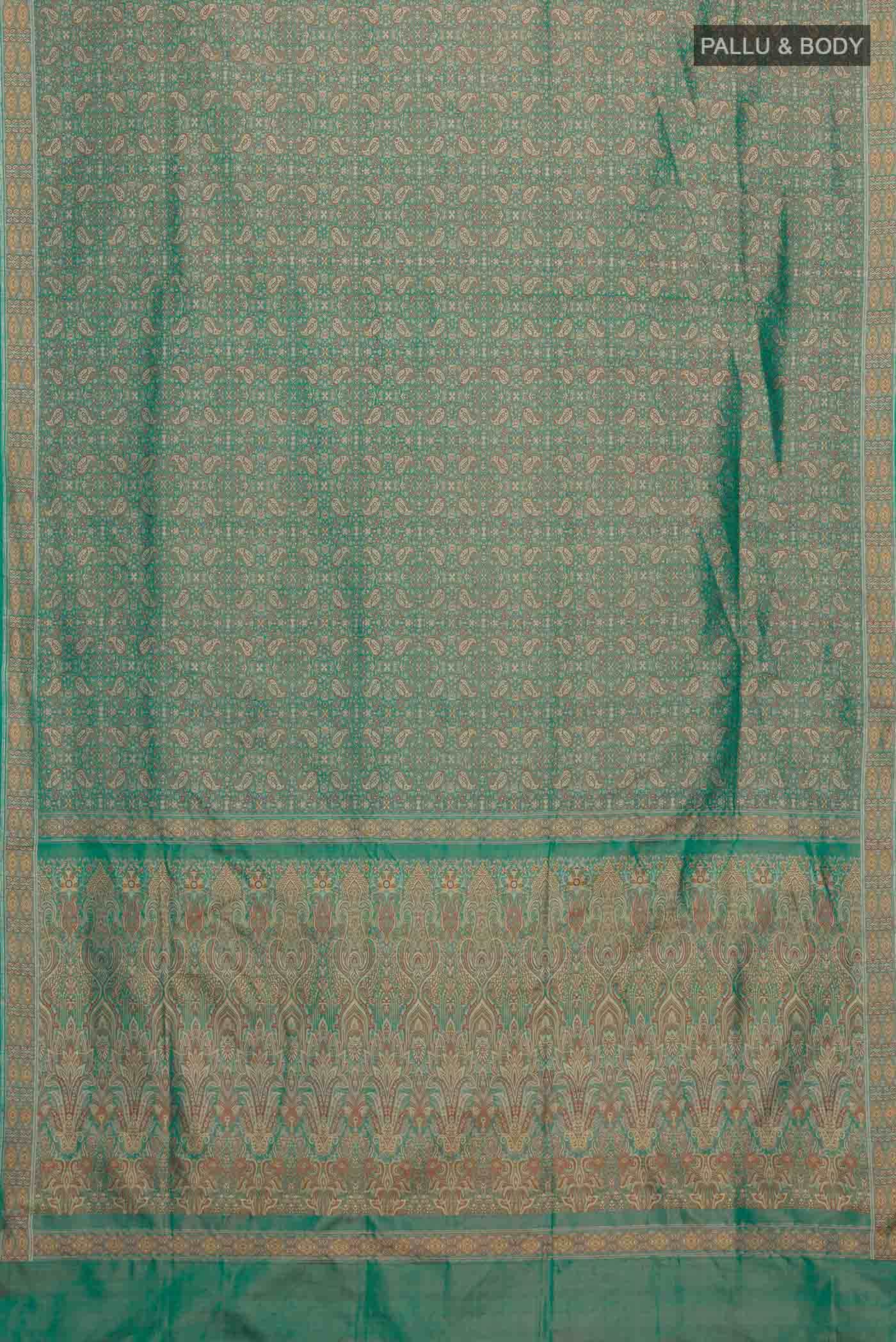 Green Banarasi Tanchoi Silk Saree
