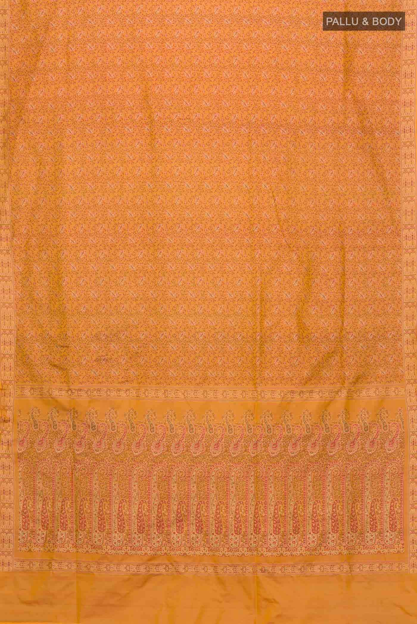 Mustard Banarasi Tanchoi Silk Saree