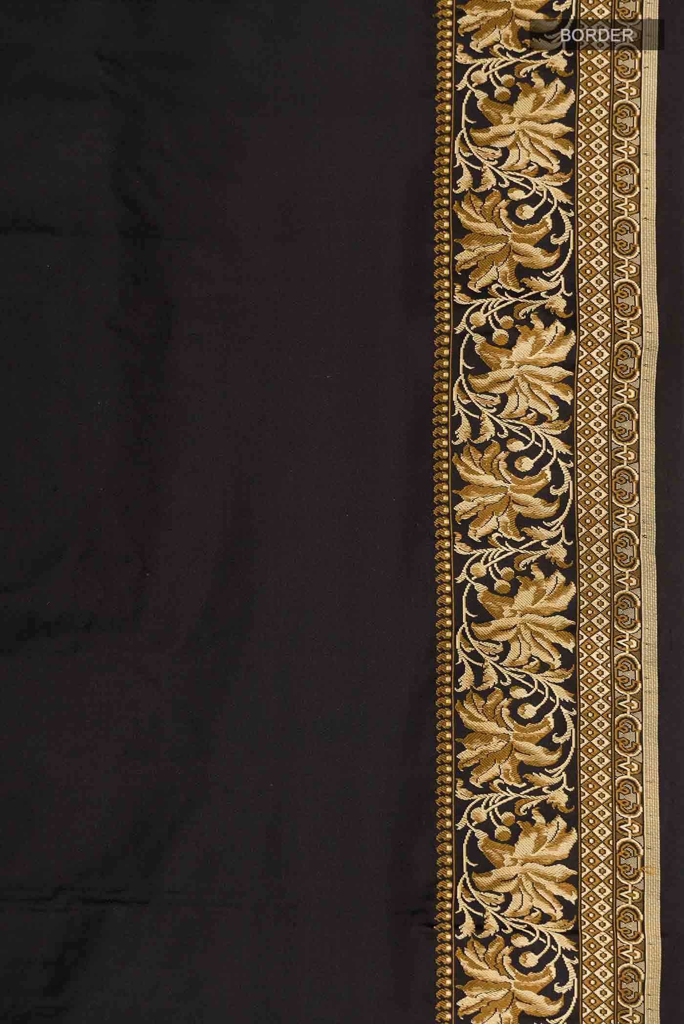 Black Banarasi Silk Saree