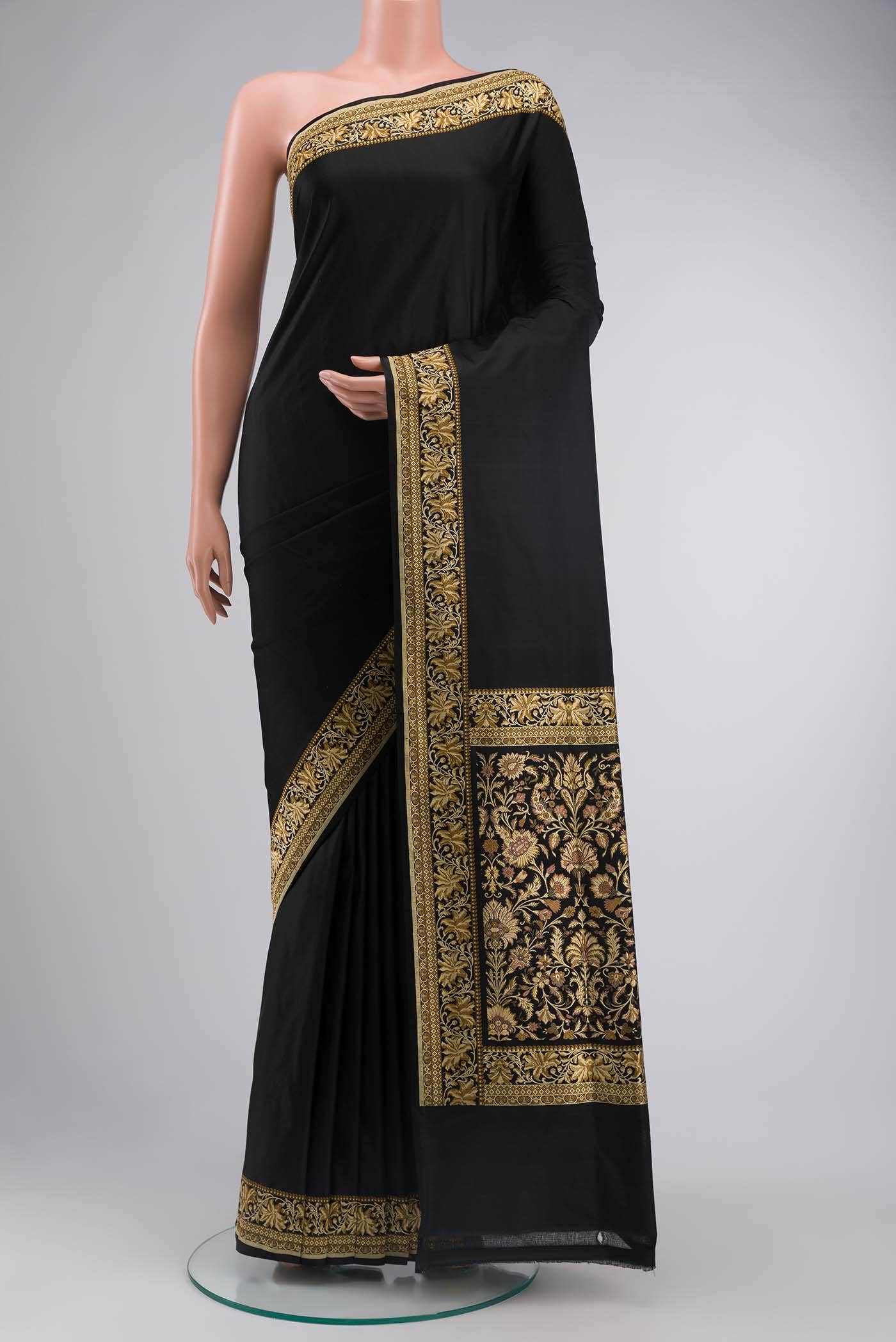 Black Banarasi Silk Saree