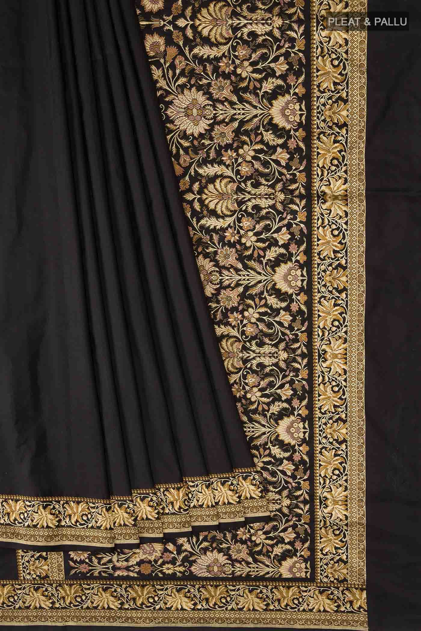 Black Banarasi Silk Saree