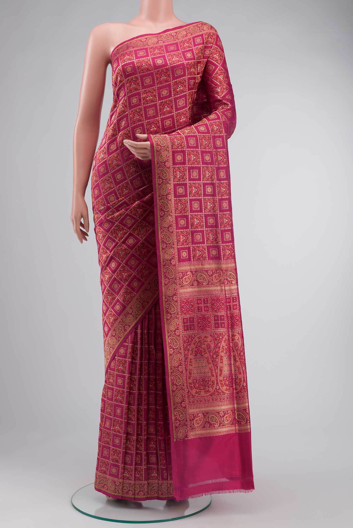 Pink Banarasi Tanchoi Silk Saree