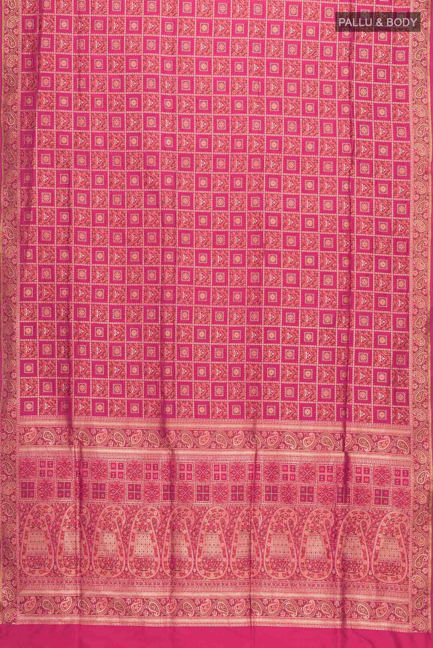 Pink Banarasi Tanchoi Silk Saree
