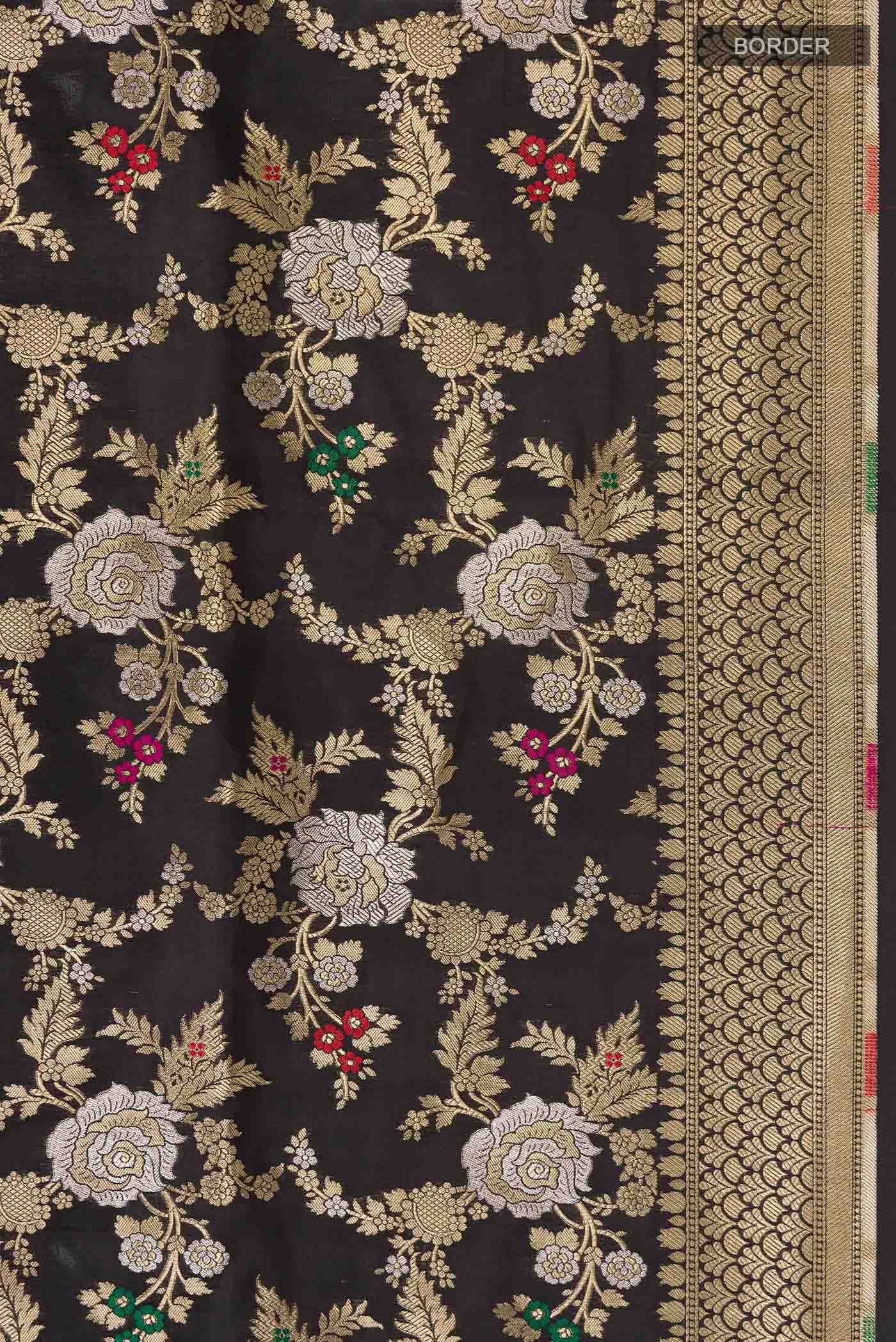 Black Banarasi Silk Saree