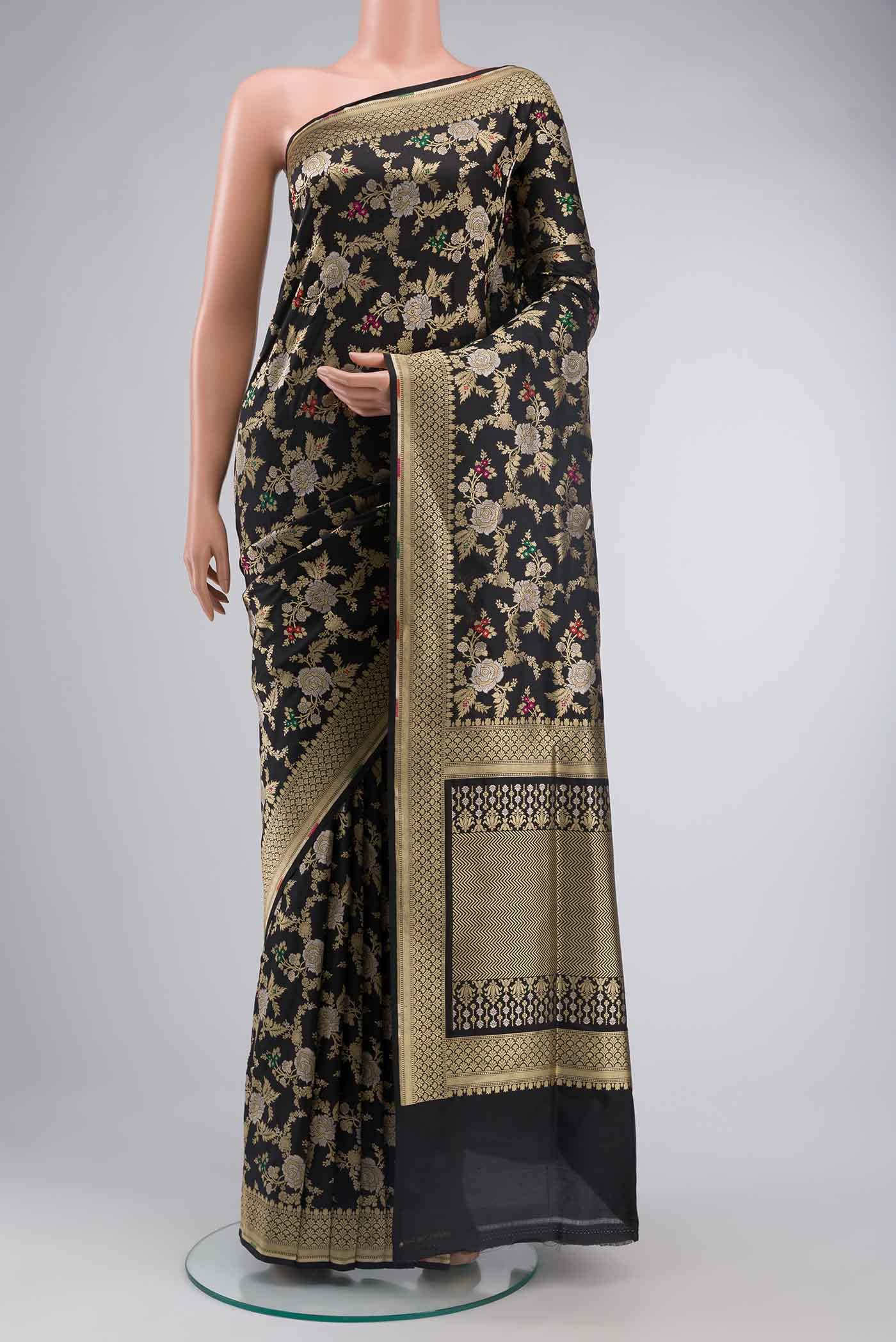 Black Banarasi Silk Saree