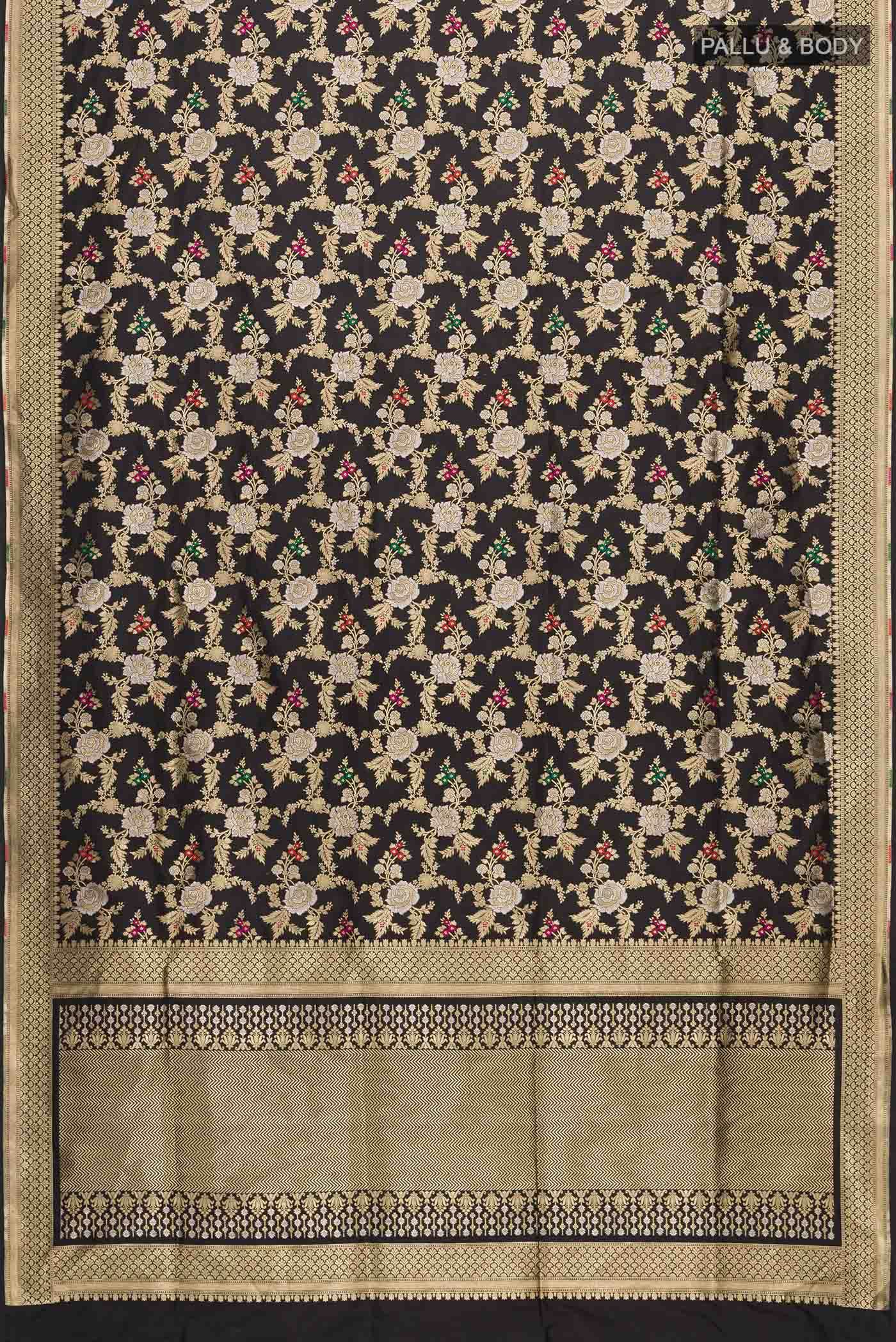 Black Banarasi Silk Saree