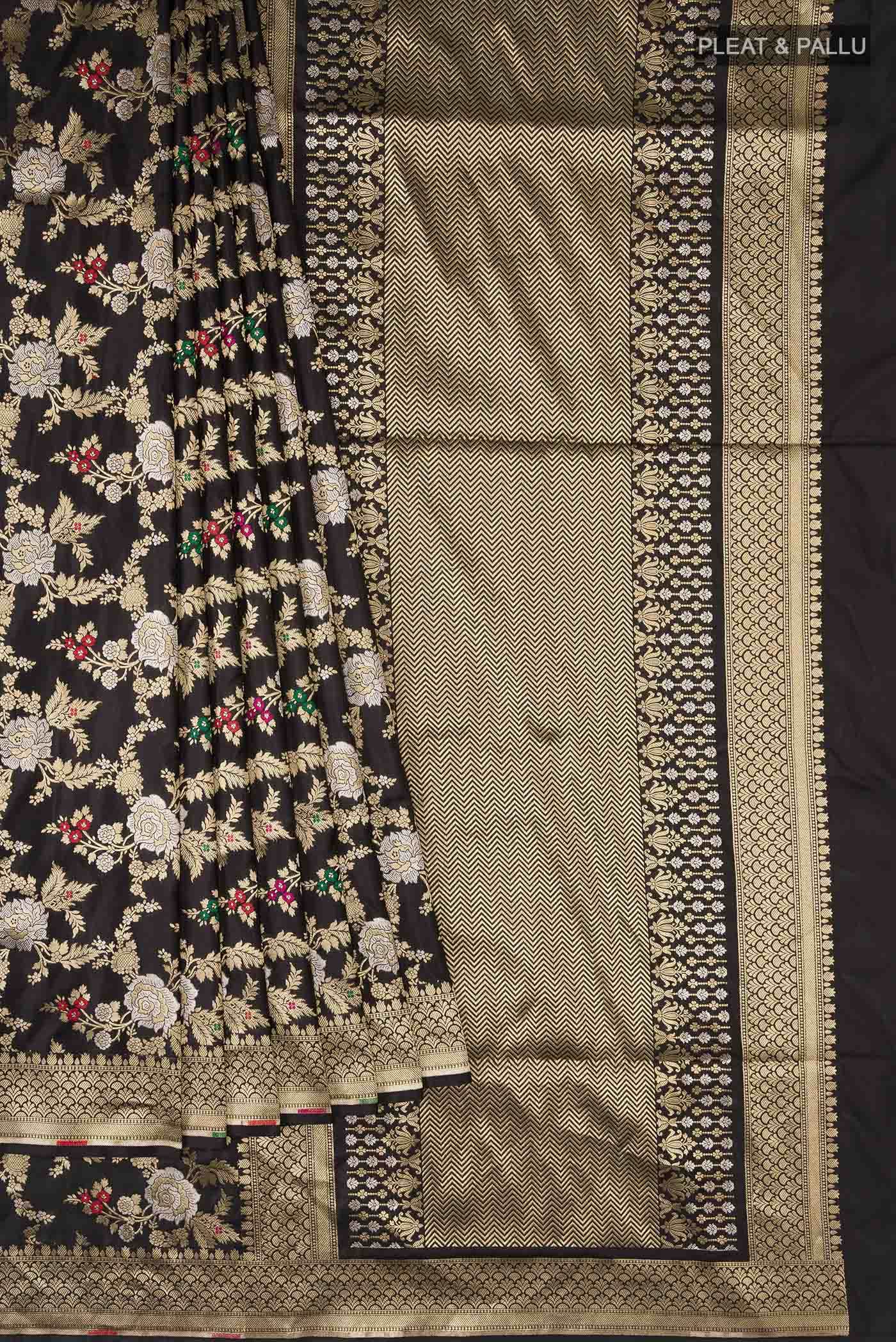 Black Banarasi Silk Saree