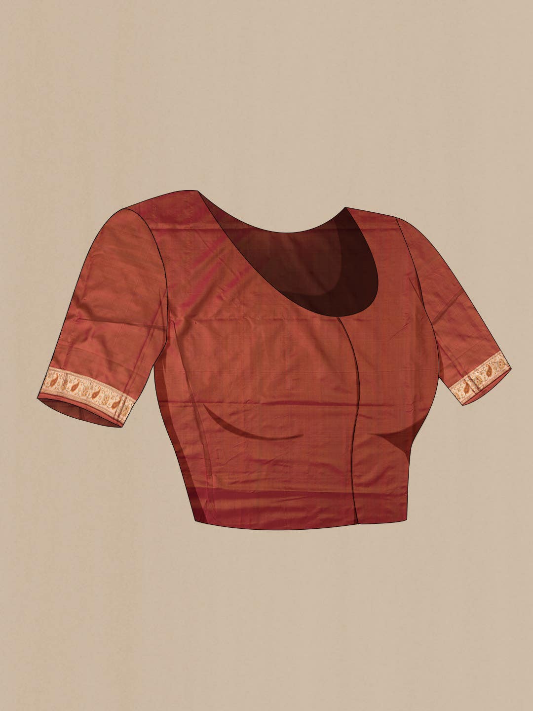 Rust Banarasi Silk Saree