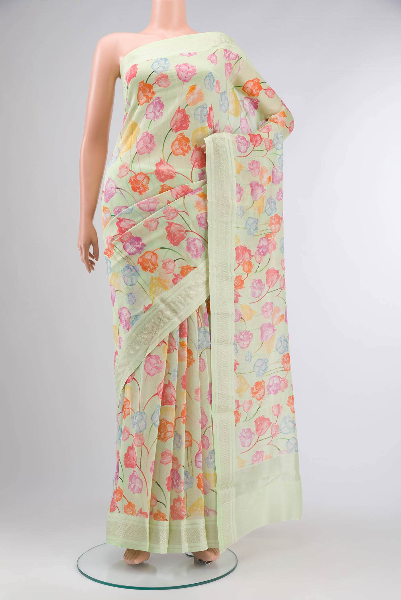 Green Silk Cotton Saree