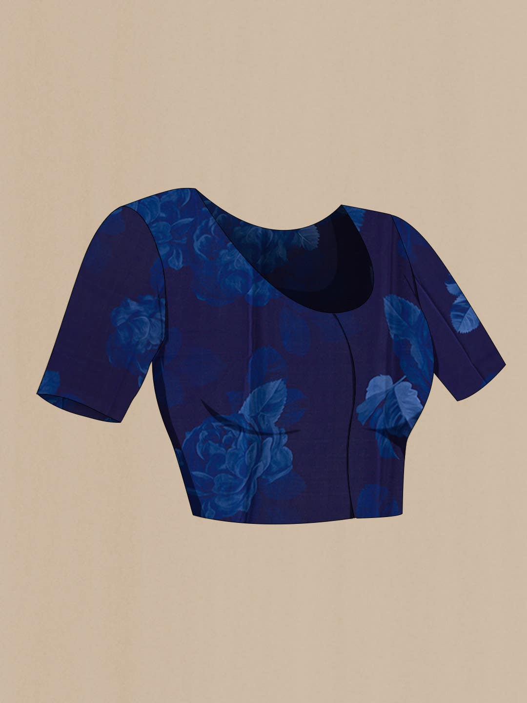 Navy Blue Mysore Chiffon Saree