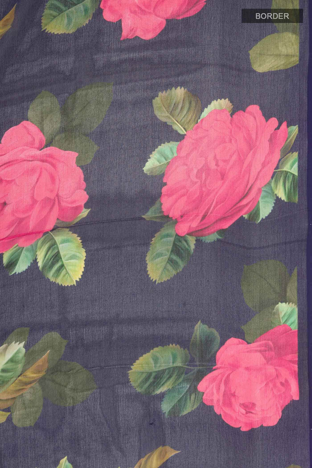 Navy Blue Mysore Chiffon Saree