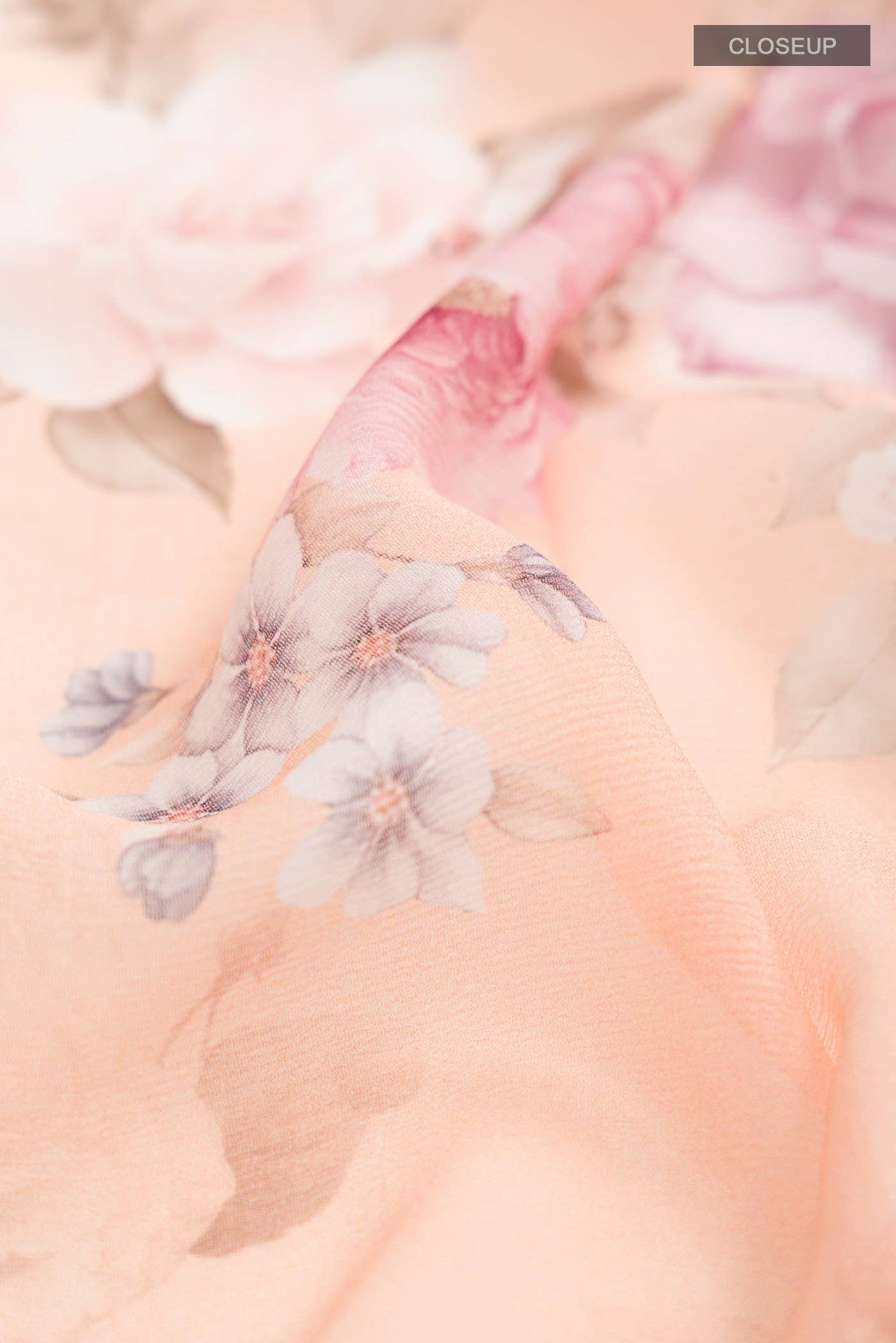 Peach Mysore Chiffon Saree