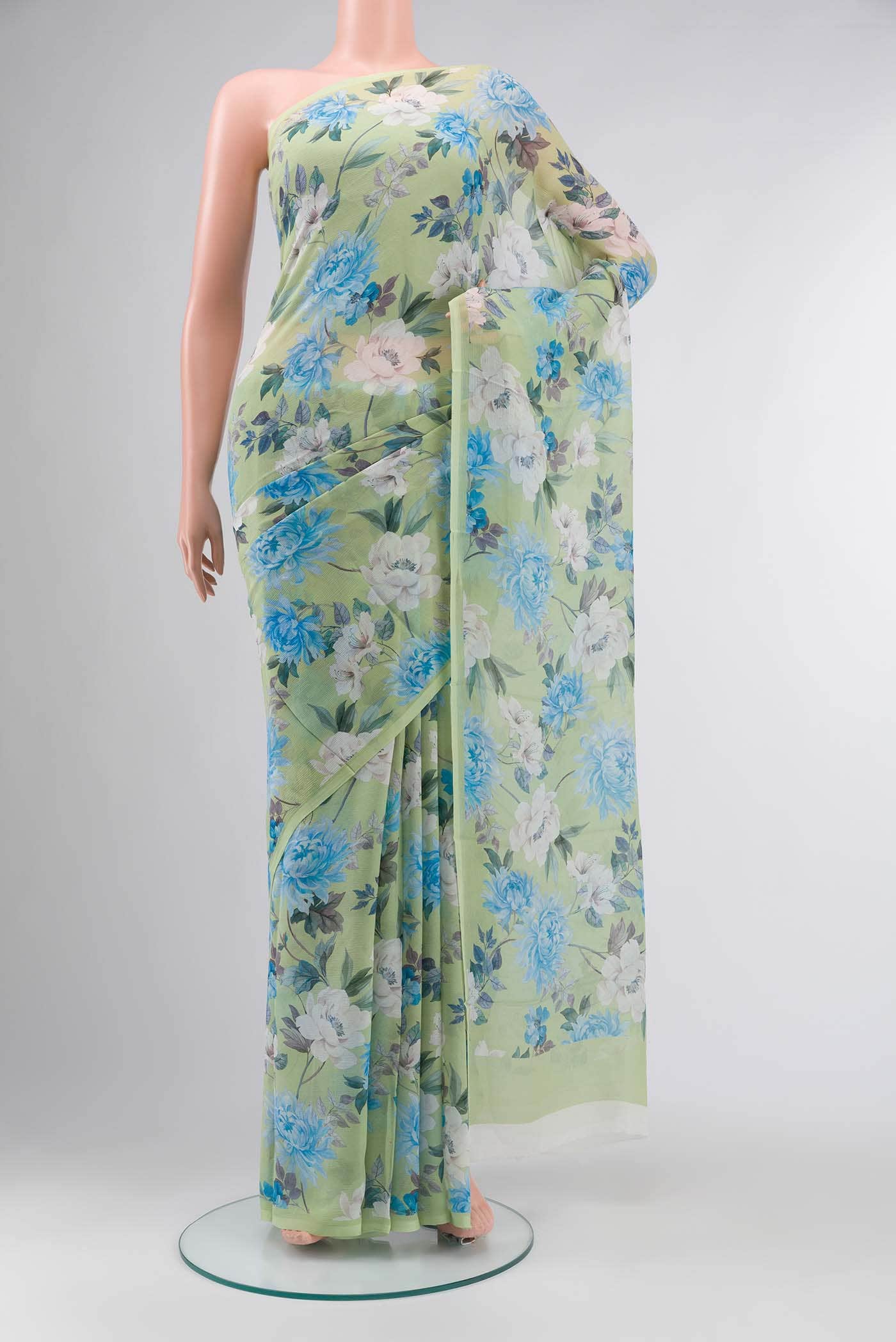 Green Mysore Chiffon Saree