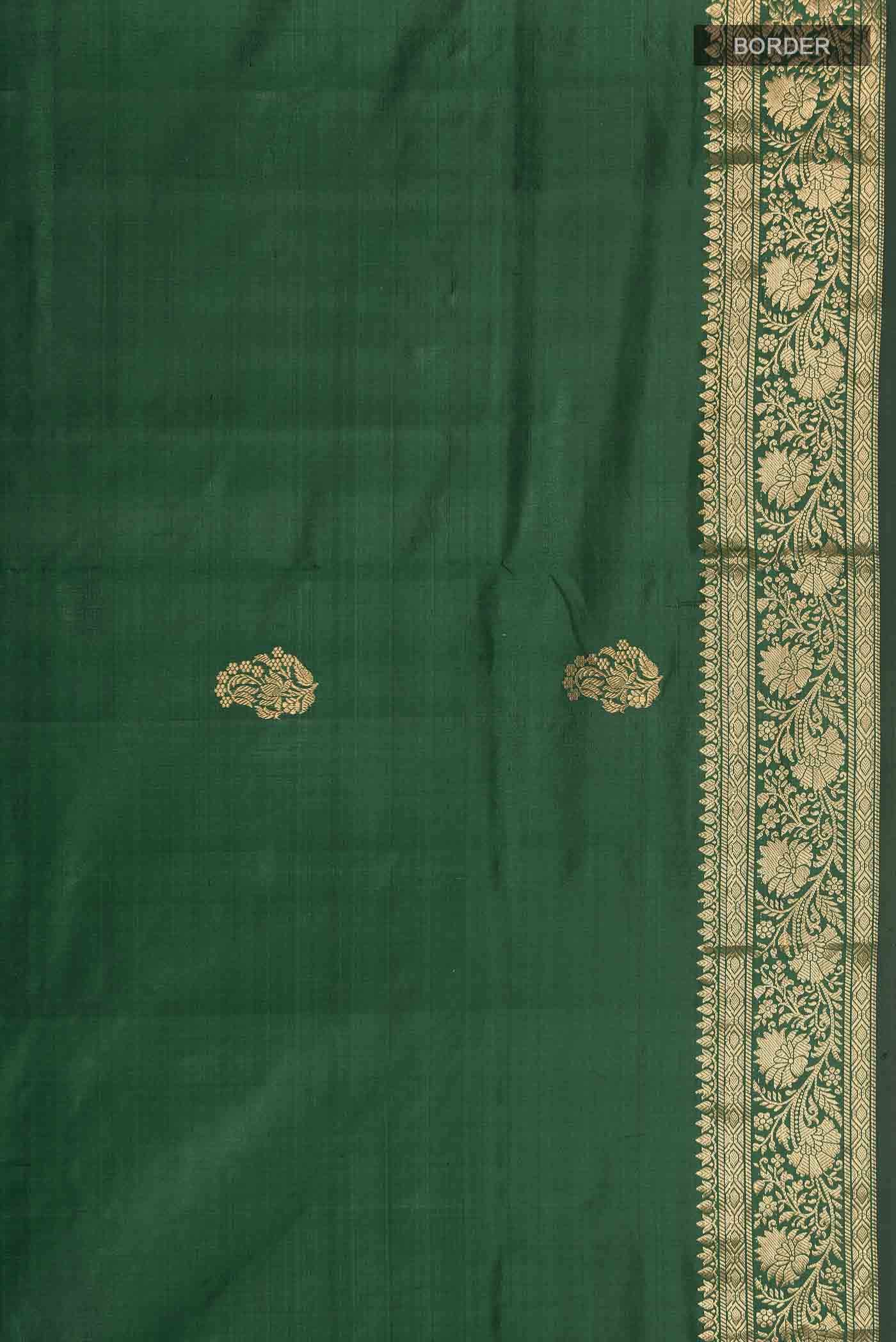 Green Banarasi Katan Silk Saree