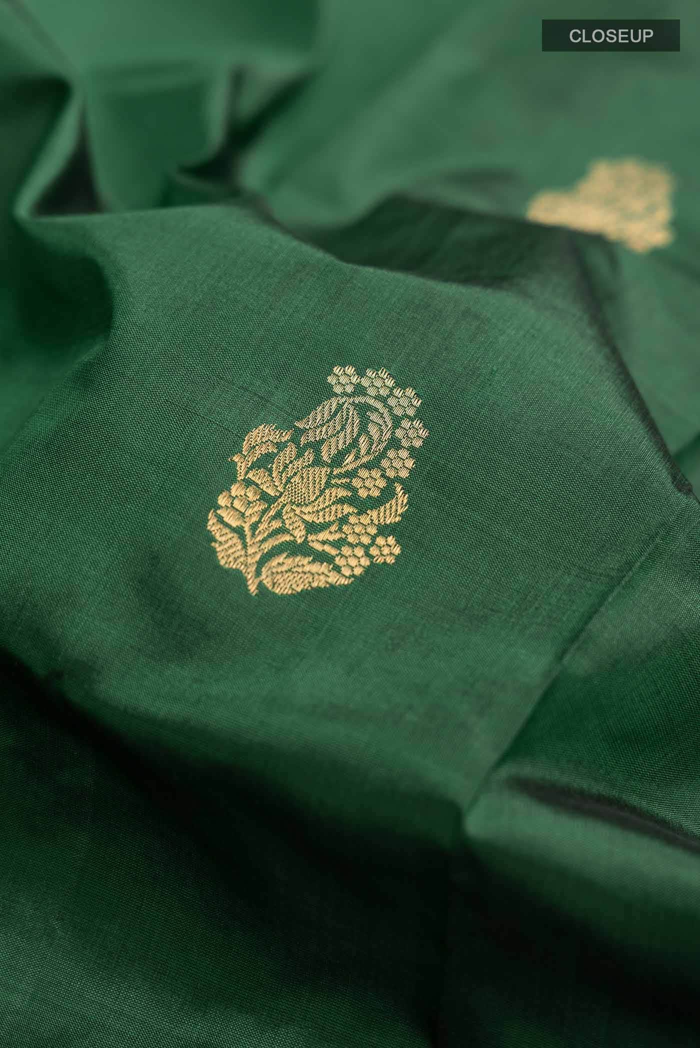 Green Banarasi Katan Silk Saree