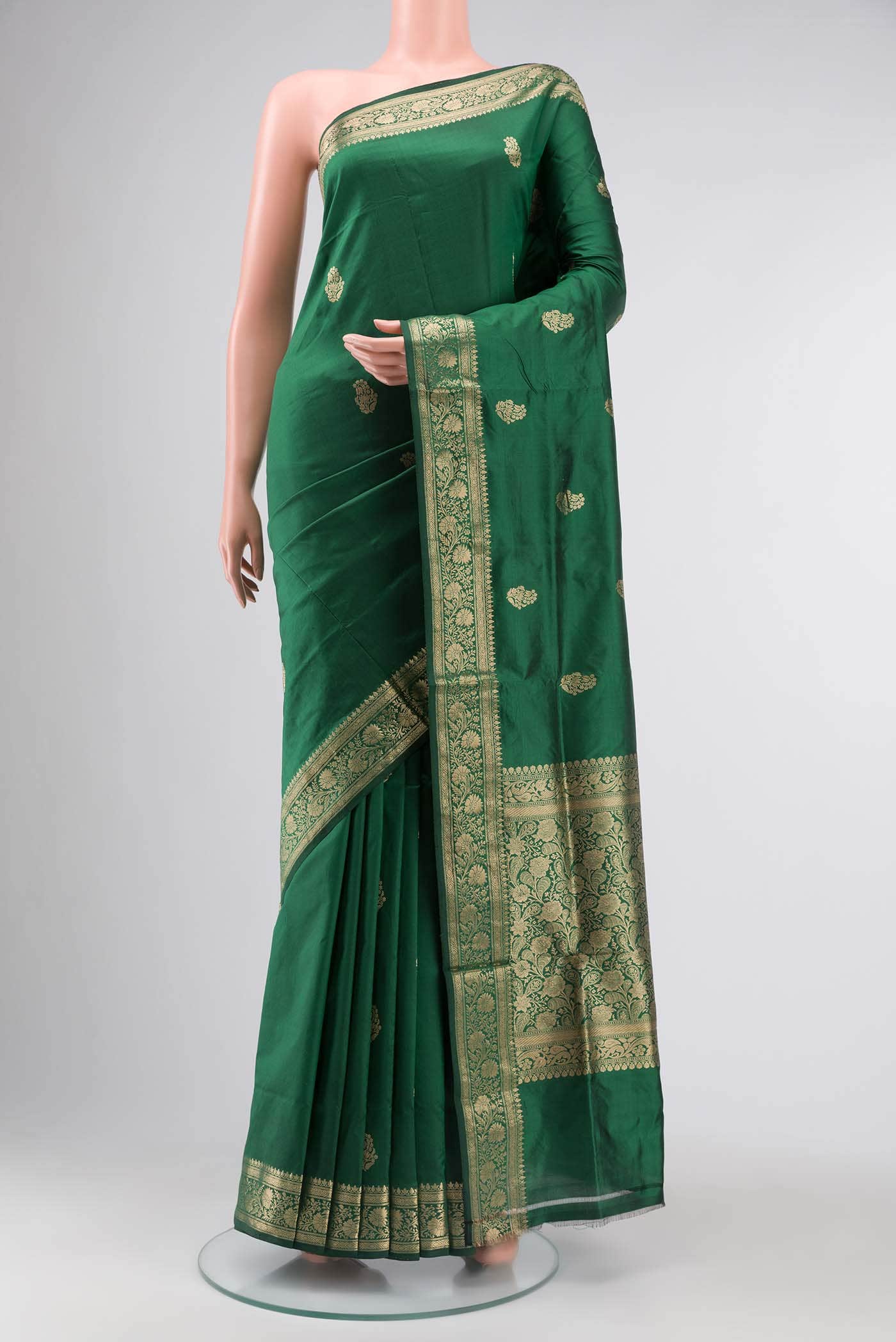 Green Banarasi Katan Silk Saree