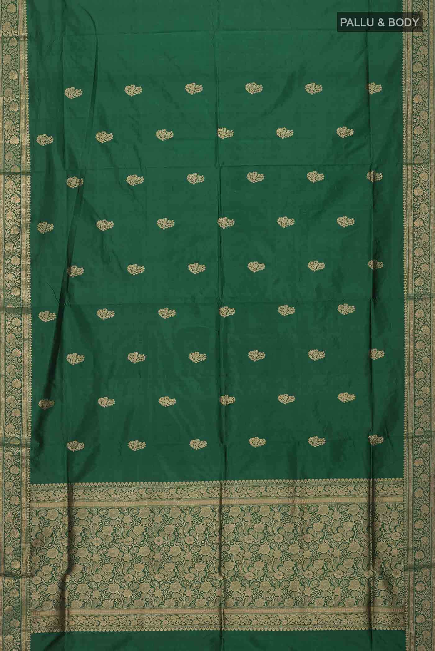 Green Banarasi Katan Silk Saree