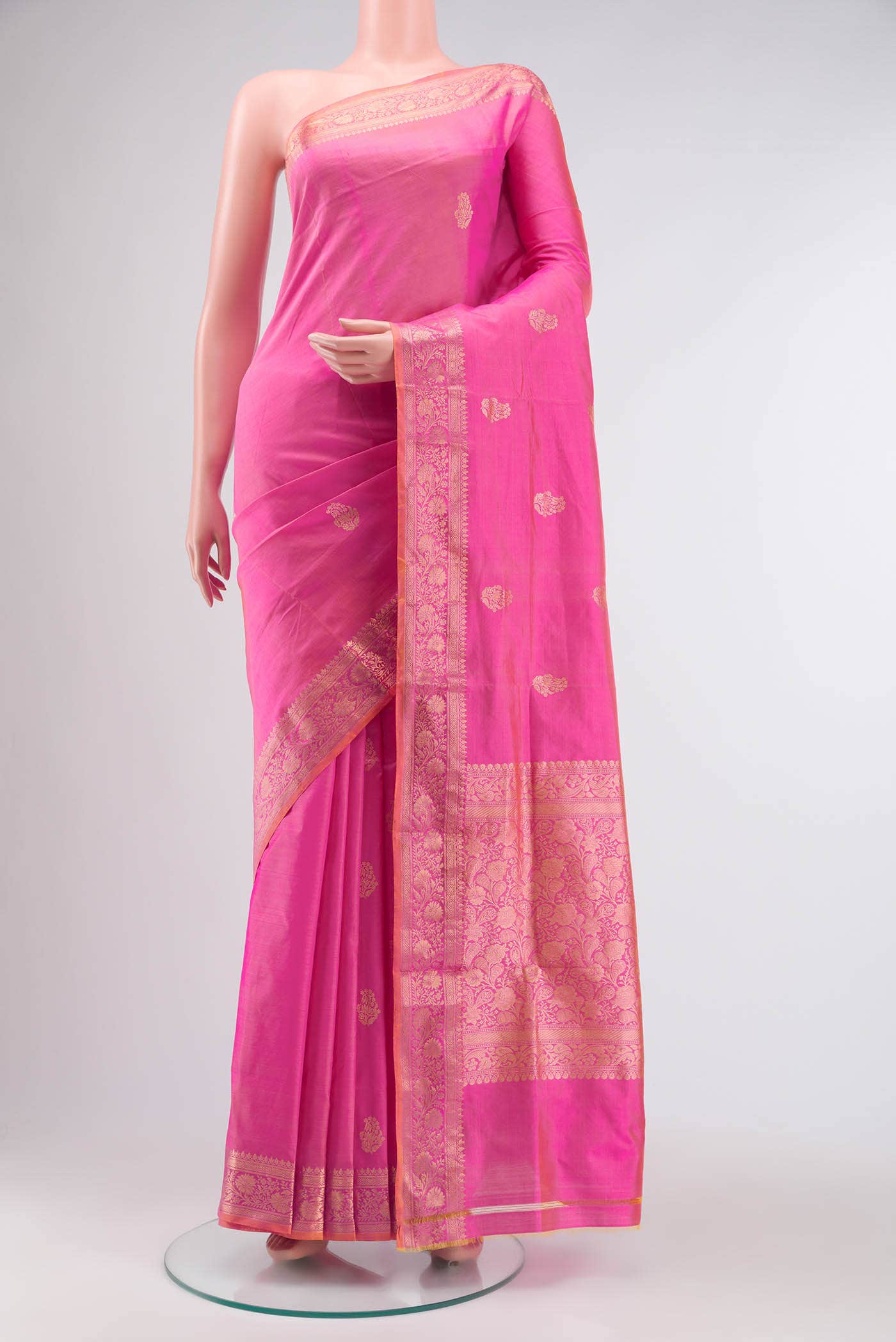 Pink Banarasi Katan Silk Saree