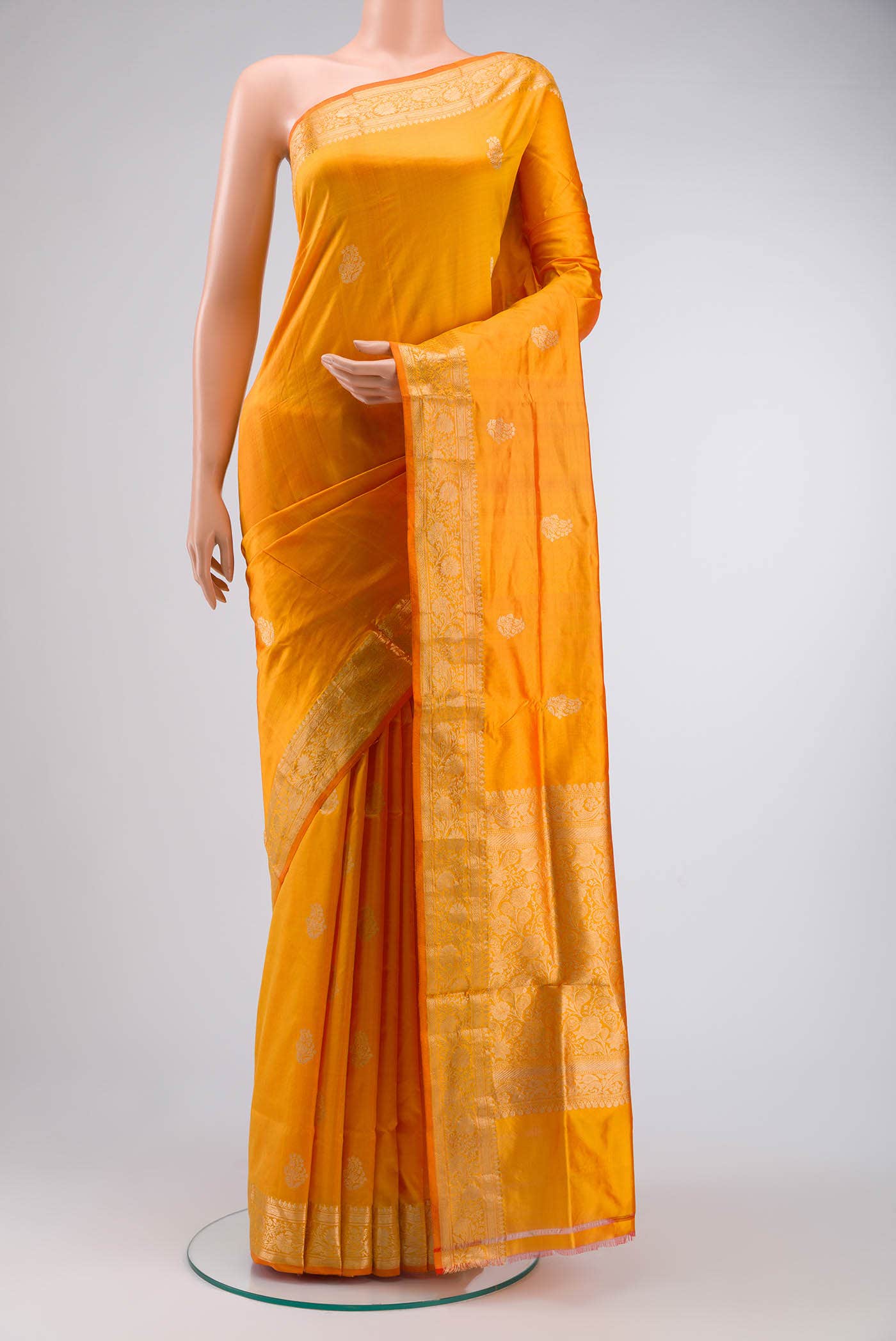 Mustard Banarasi Katan Silk Saree