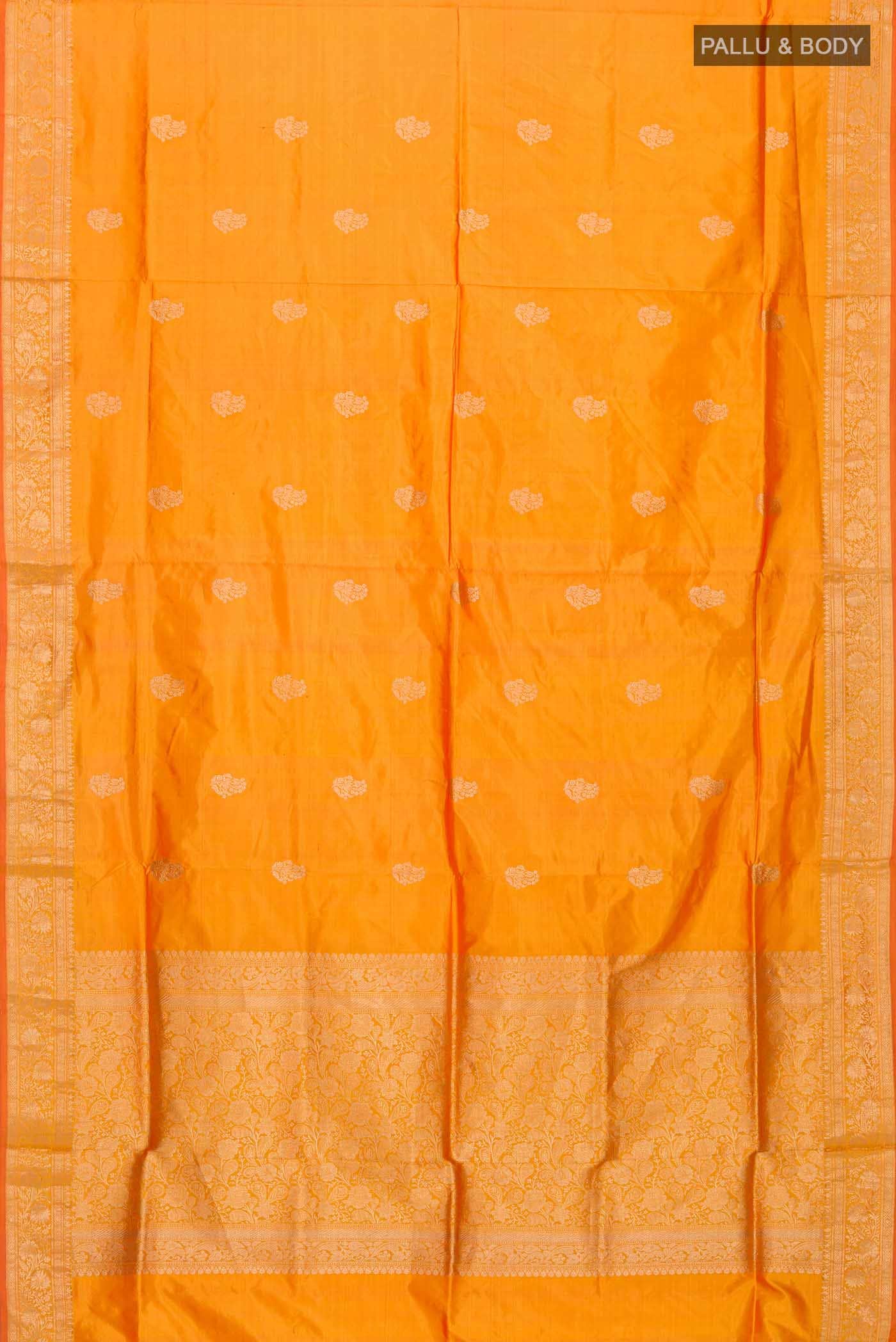 Mustard Banarasi Katan Silk Saree