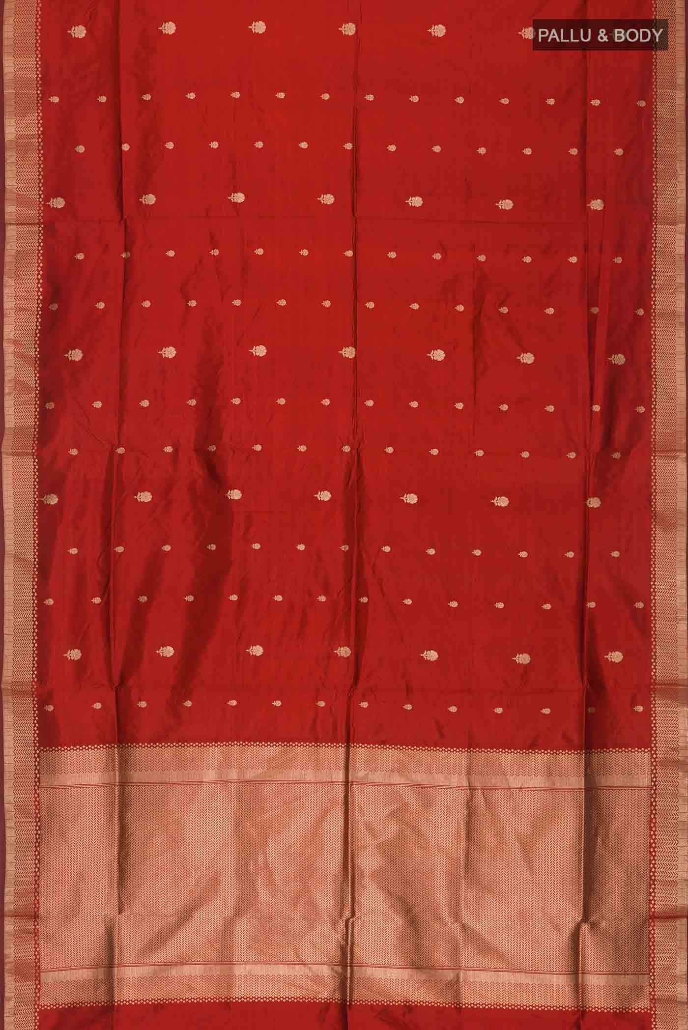 Maroon Banarasi Katan Silk Saree