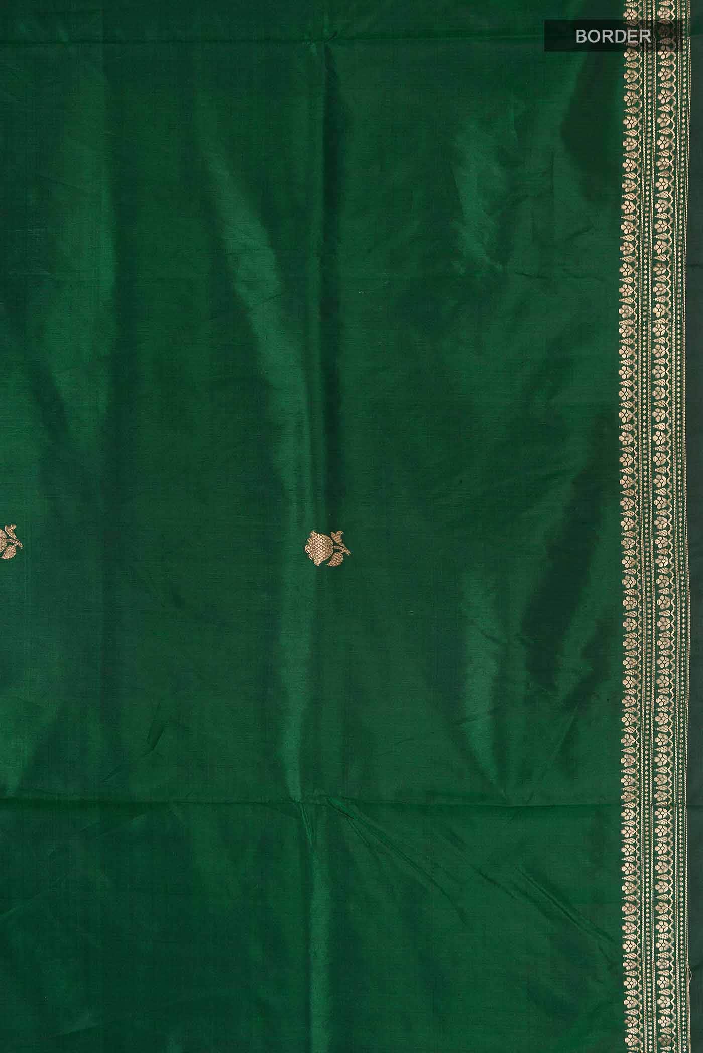 Green Banarasi Katan Silk Saree