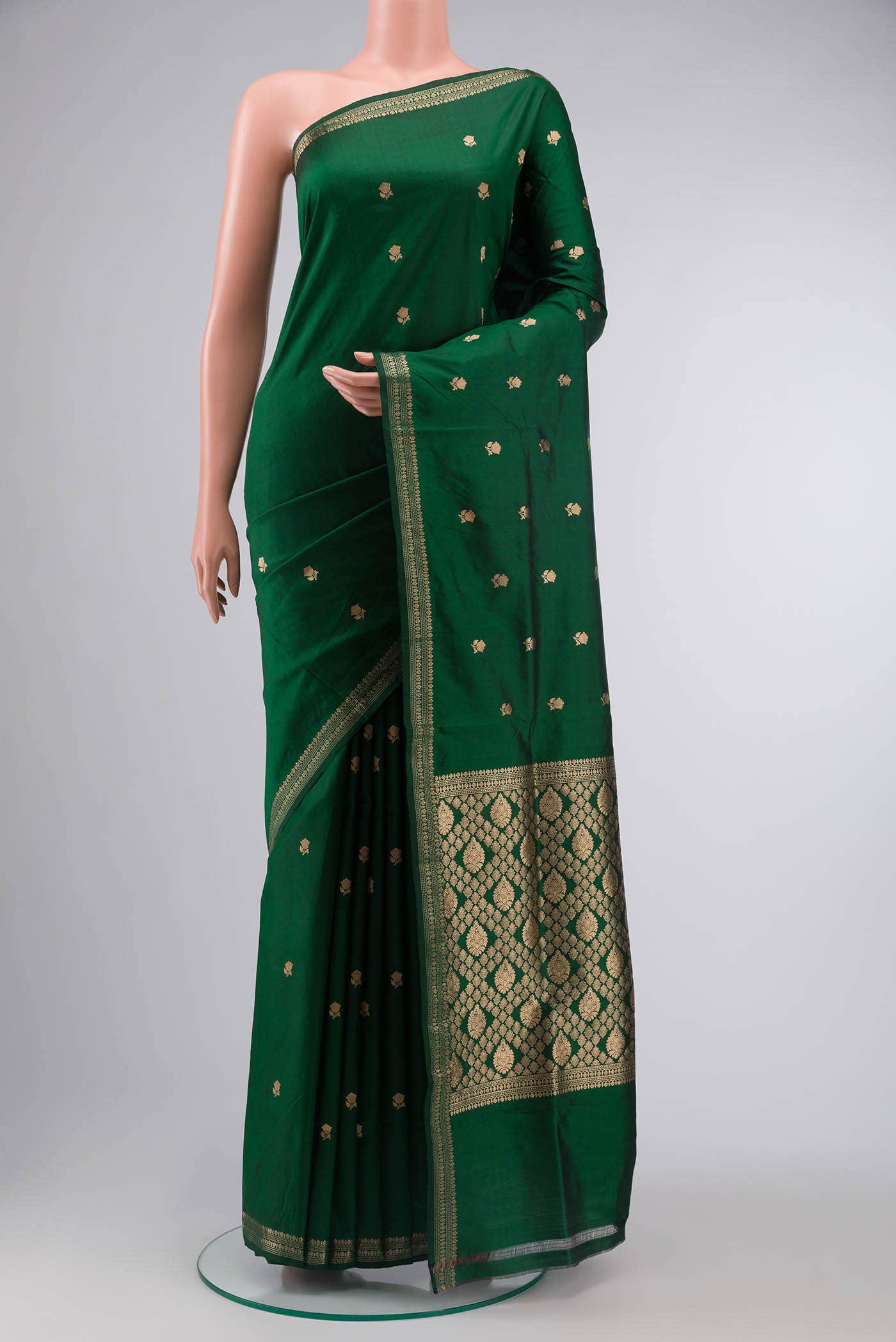 Green Banarasi Katan Silk Saree