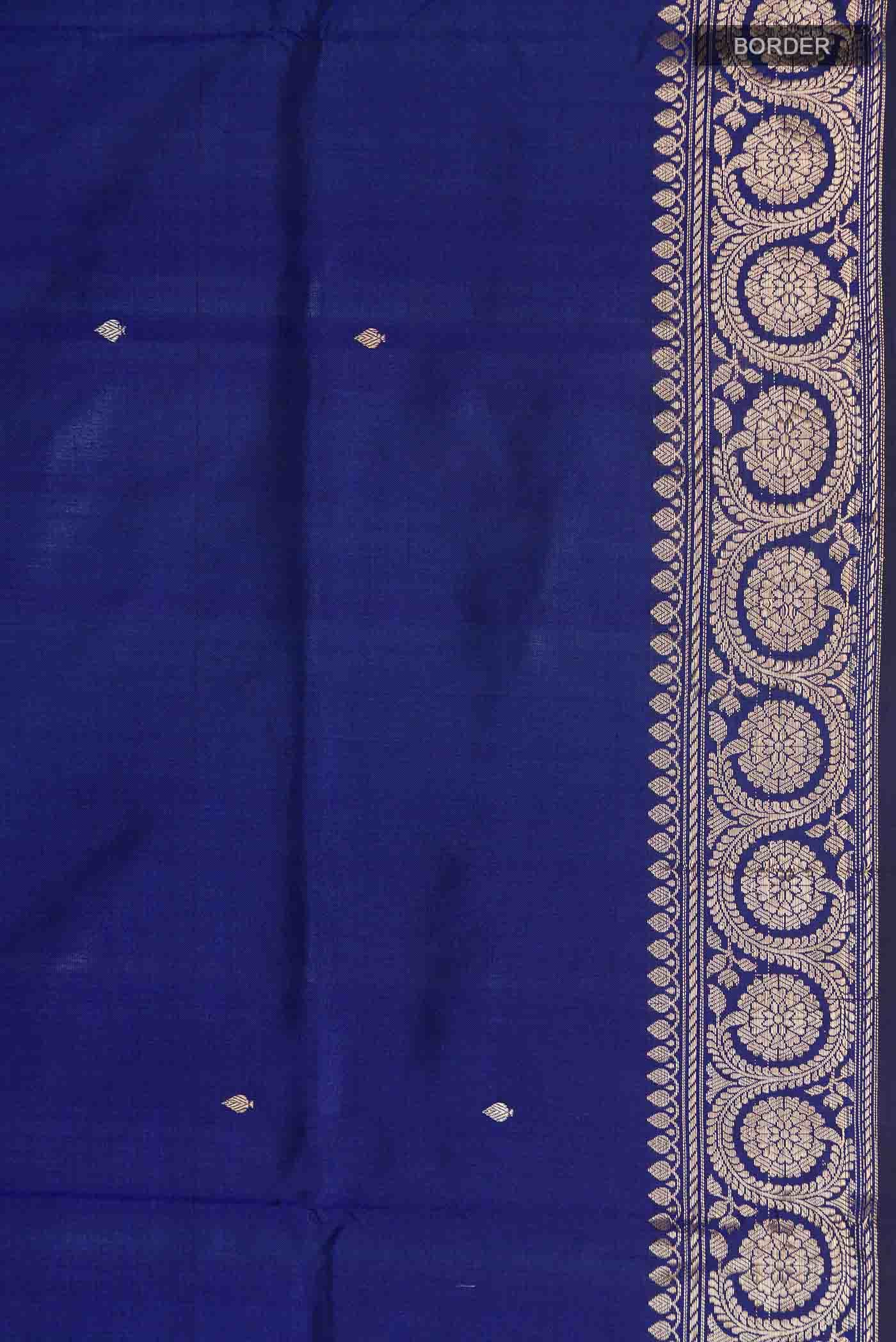 Blue Banarasi Katan Silk Saree