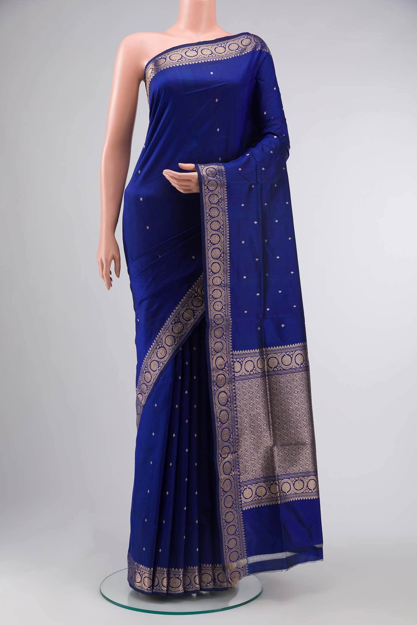 Blue Banarasi Katan Silk Saree