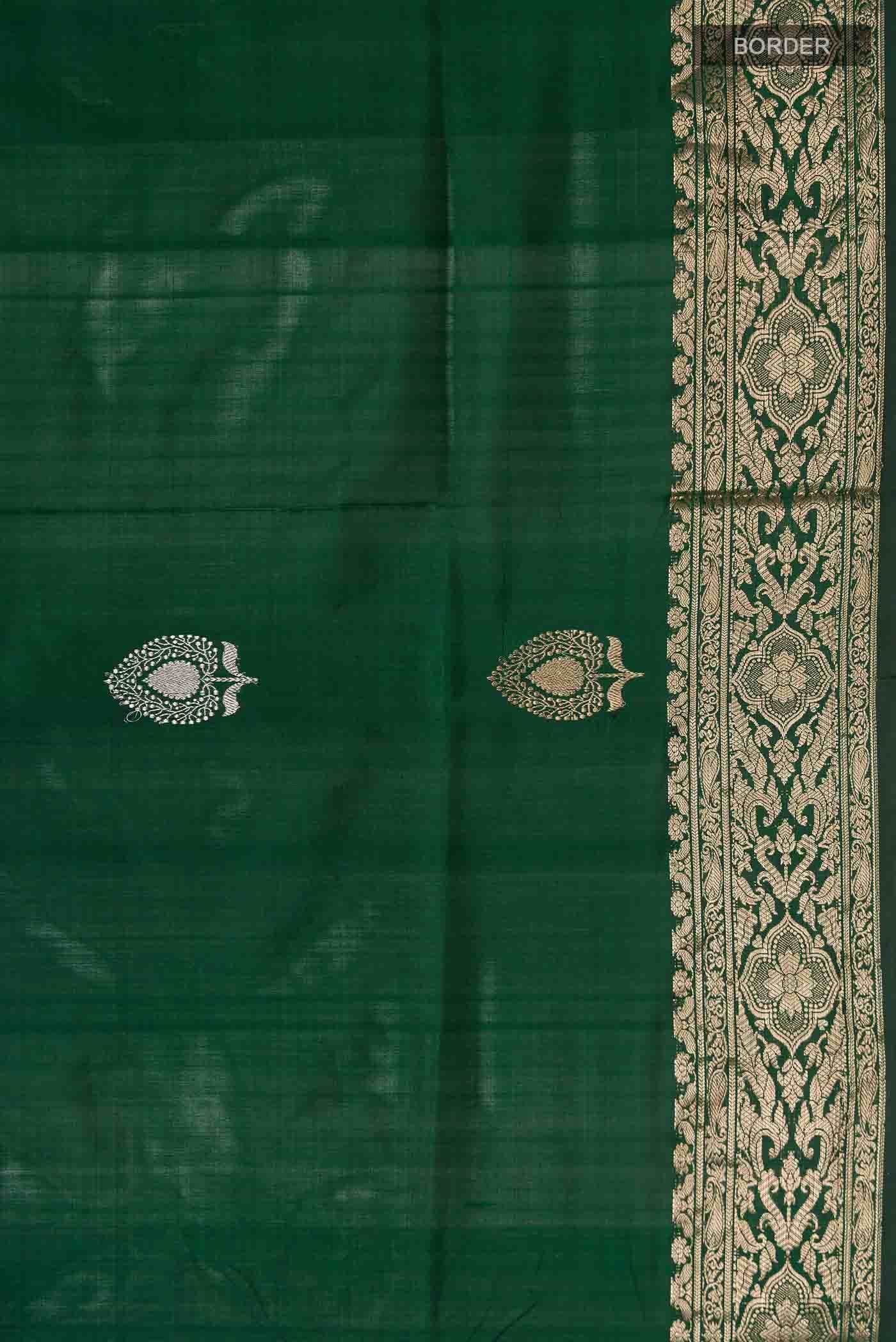Green Banarasi Katan Silk Saree