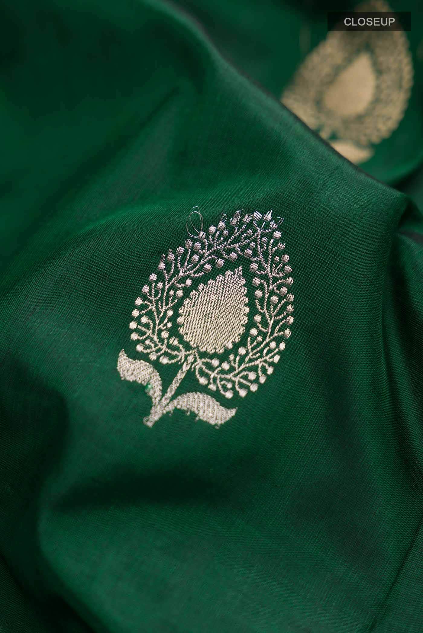 Green Banarasi Katan Silk Saree