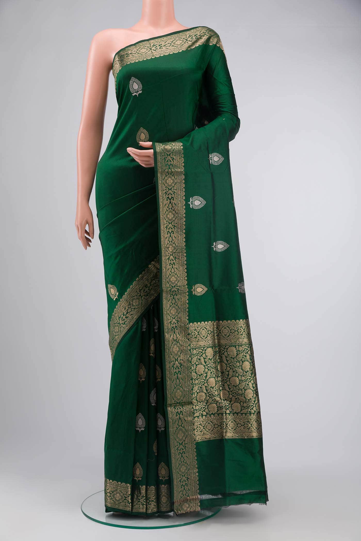 Green Banarasi Katan Silk Saree