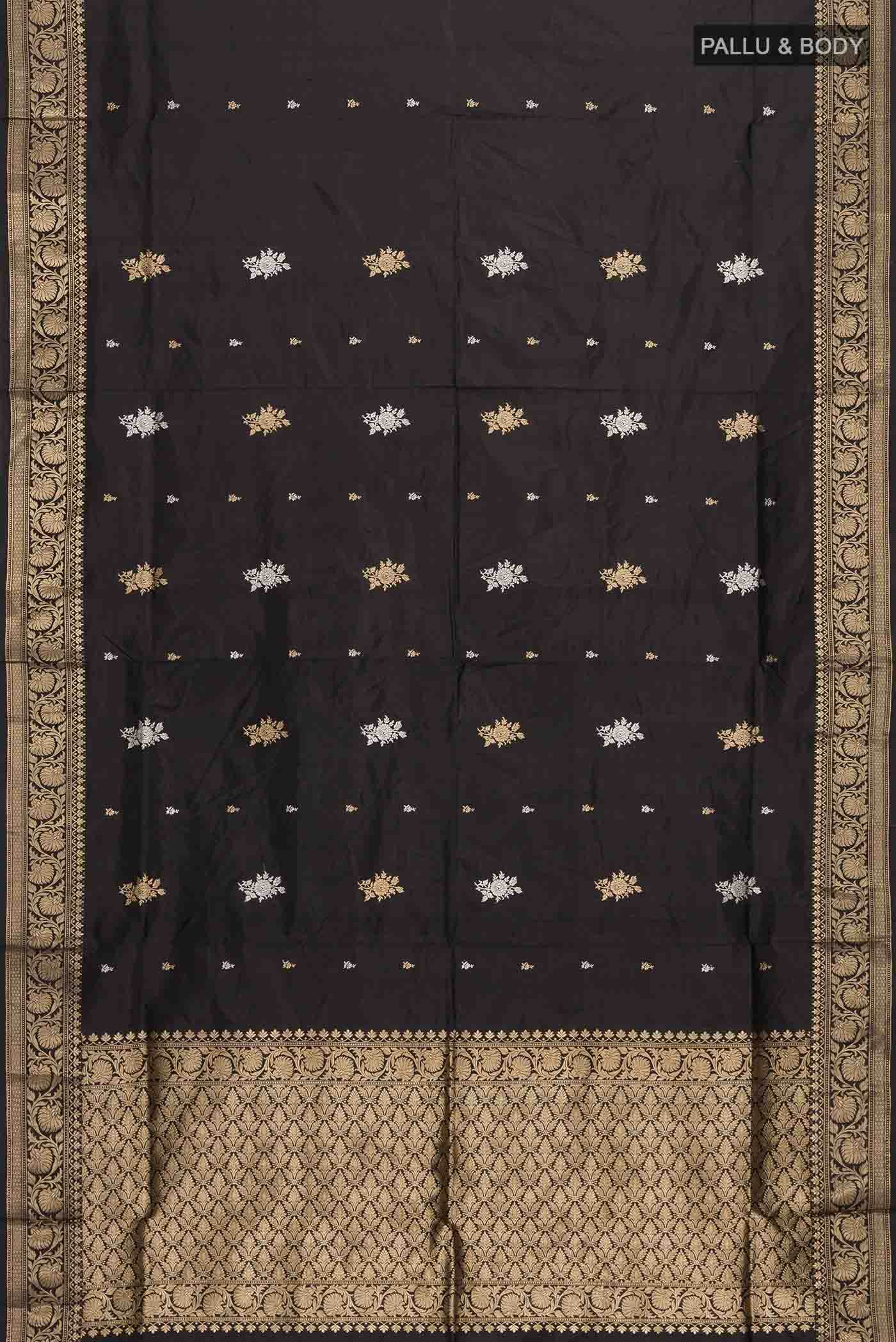 Black Banarasi Katan Silk Saree