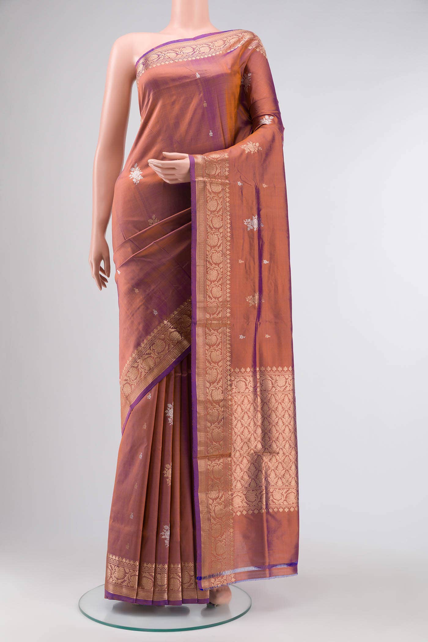 Violet Banarasi Katan Silk Saree